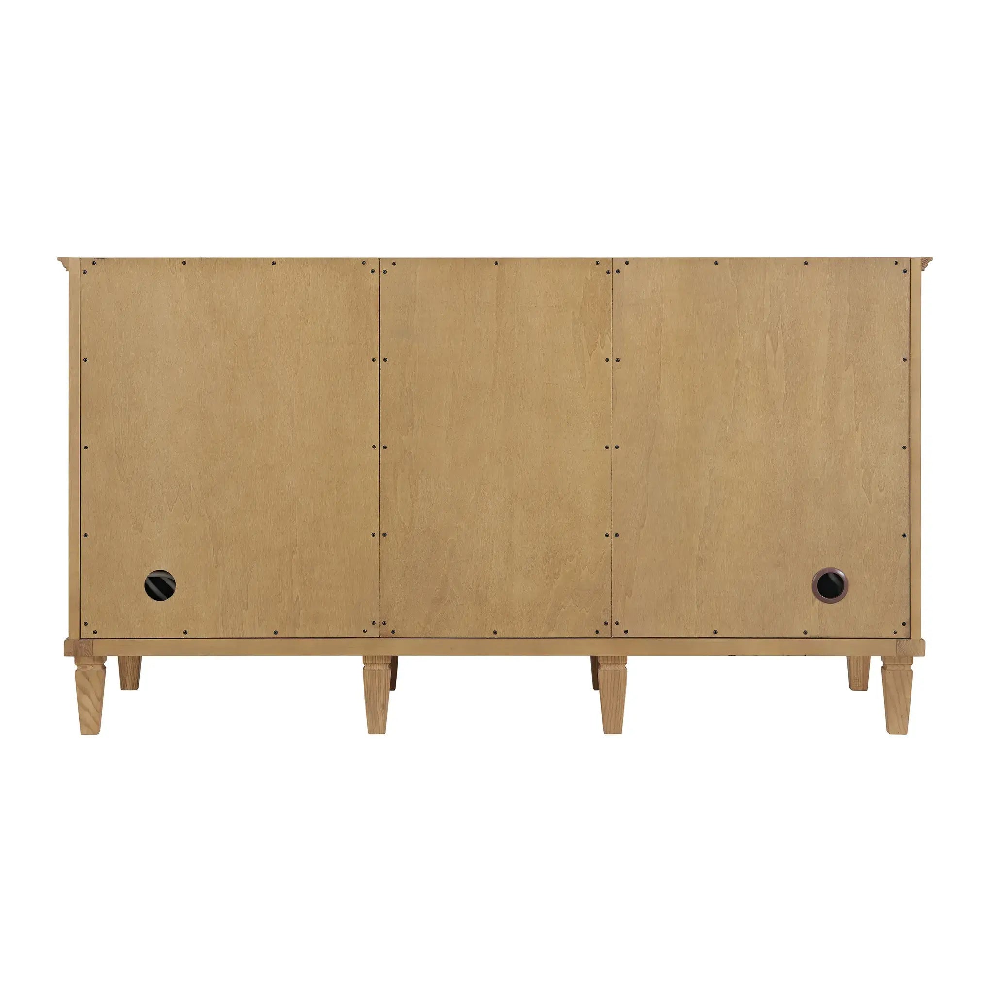60" Lorelai Double Vanity in Light Natural Oak-Victorian Silver Silestone-8" Widespread image 8