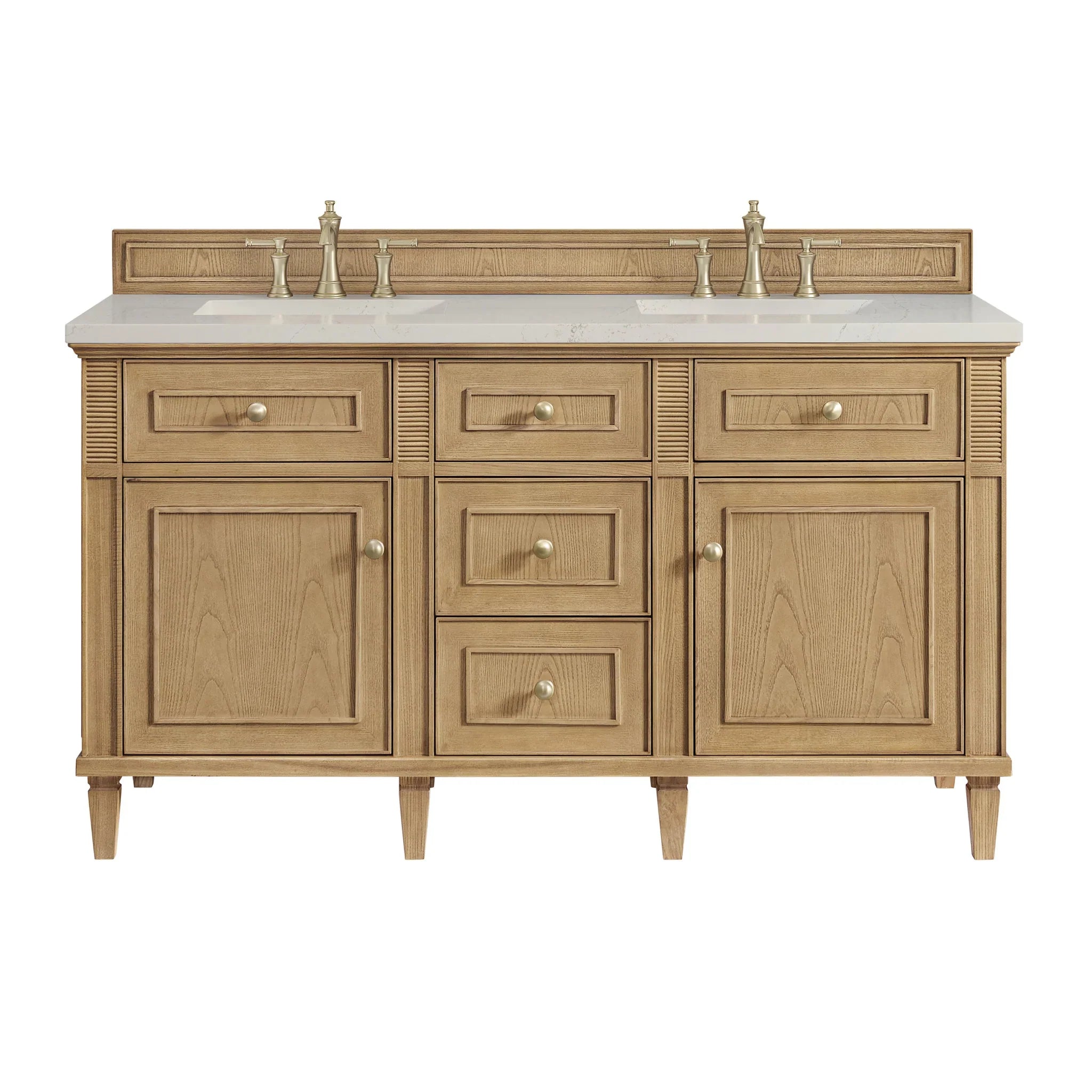 60" Lorelai Double Vanity in Light Natural Oak by James Martin Vanities - AURA Modern Home