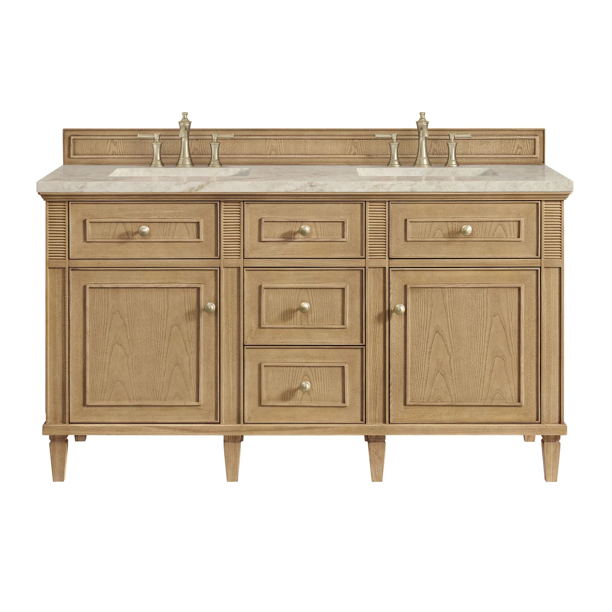 60" Lorelai Double Vanity in Light Natural Oak by James Martin Vanities - AURA Modern Home