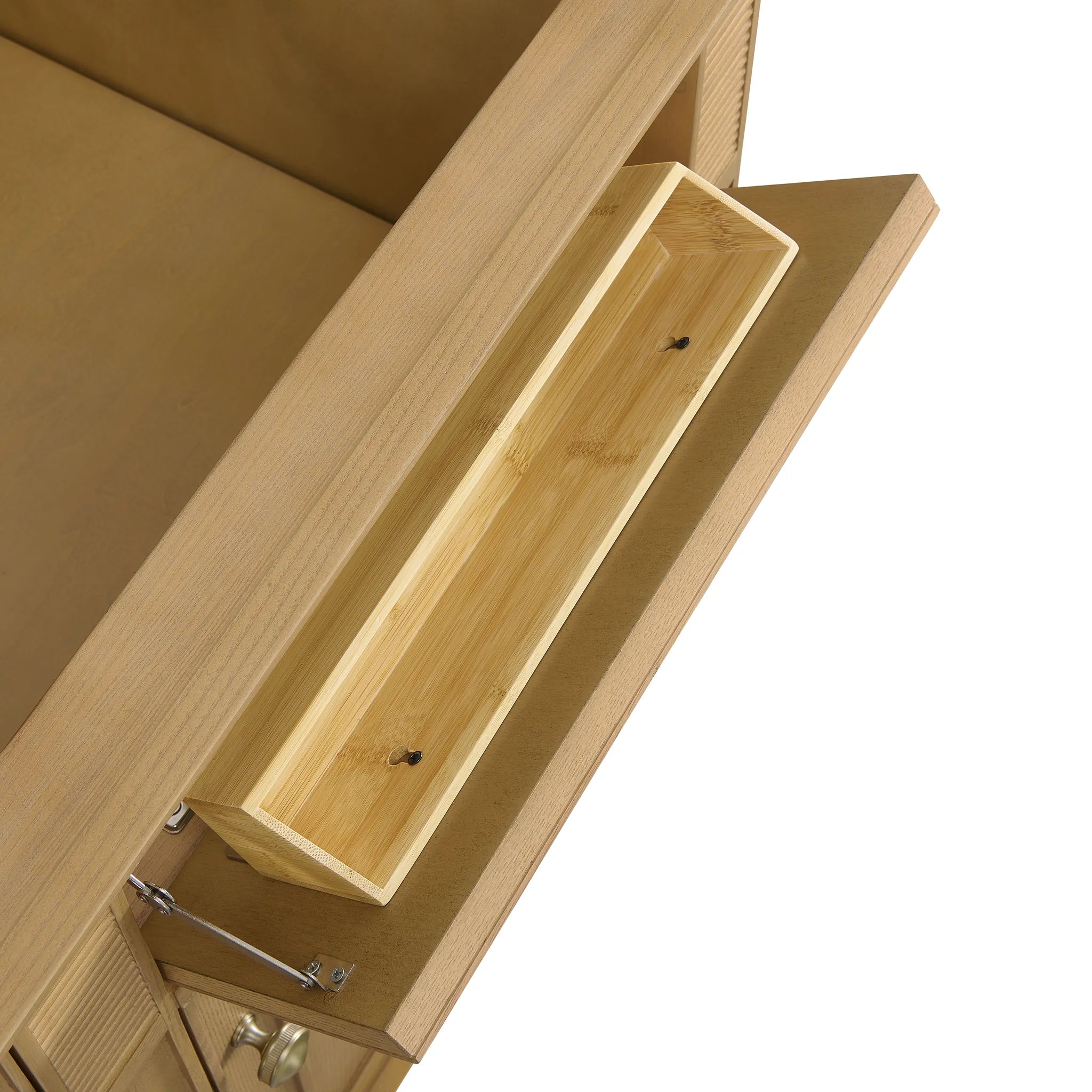 60" Lorelai Double Vanity in Light Natural Oak Wireless Charger-Ethereal Noctis Silestone-8" Widespread image 16