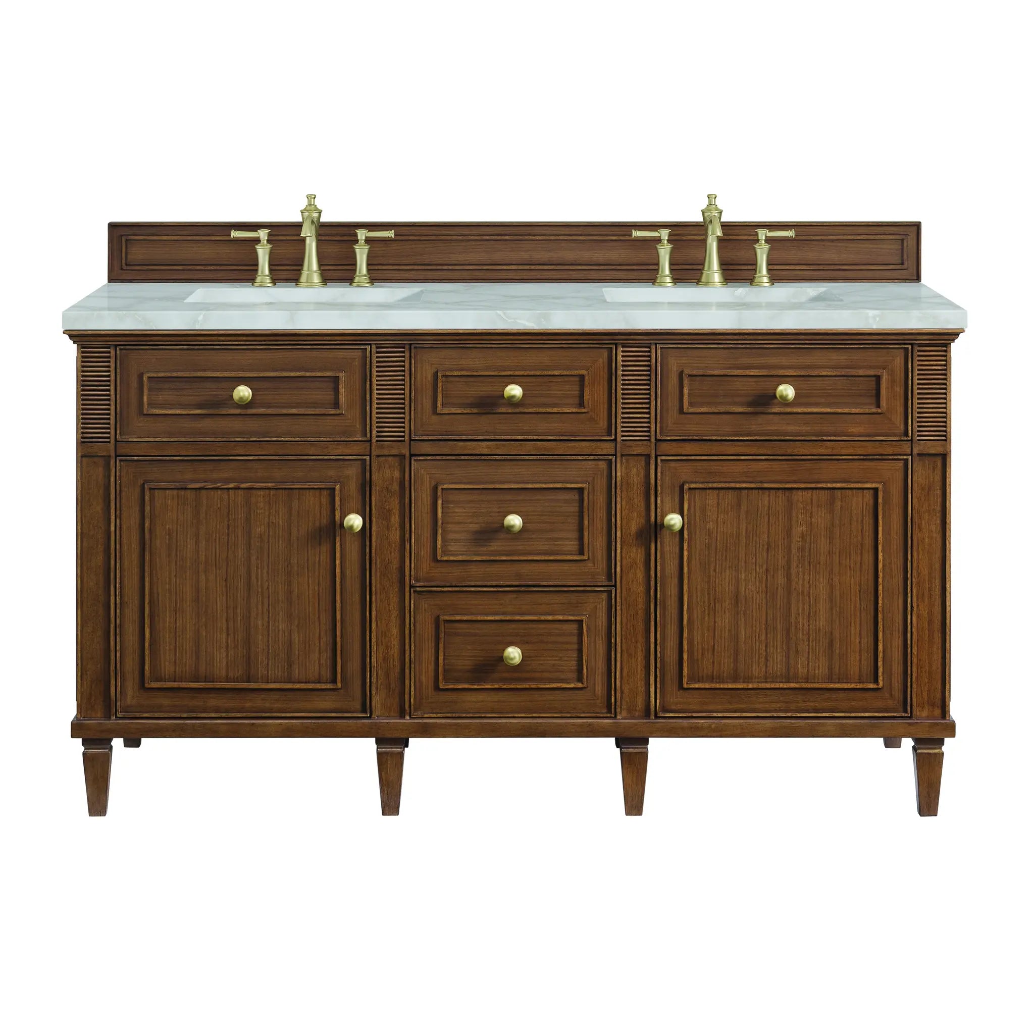 60" Lorelai Double Vanity in Mid-Century Walnut by James Martin Vanities