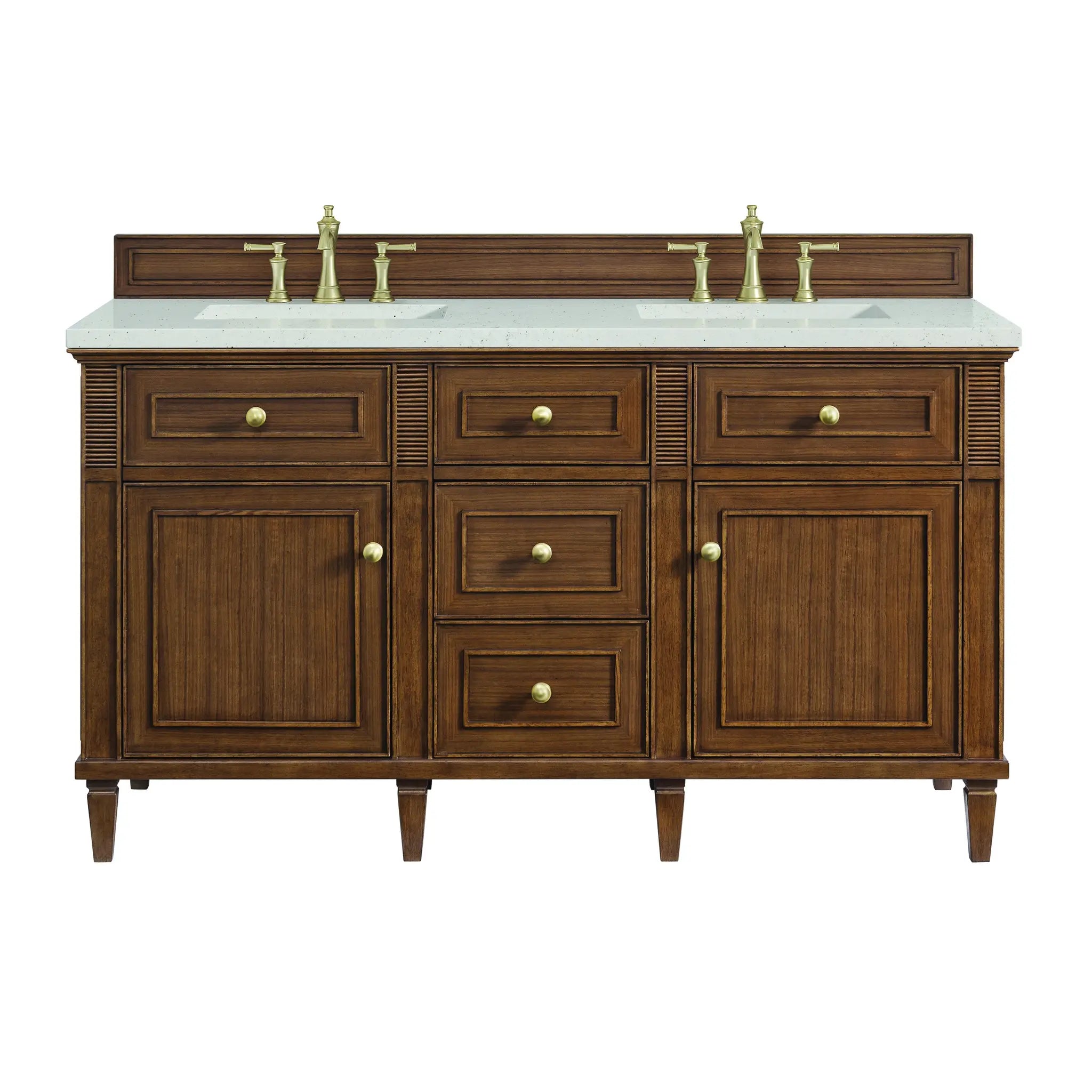 60" Lorelai Double Vanity in Mid-Century Walnut by James Martin Vanities