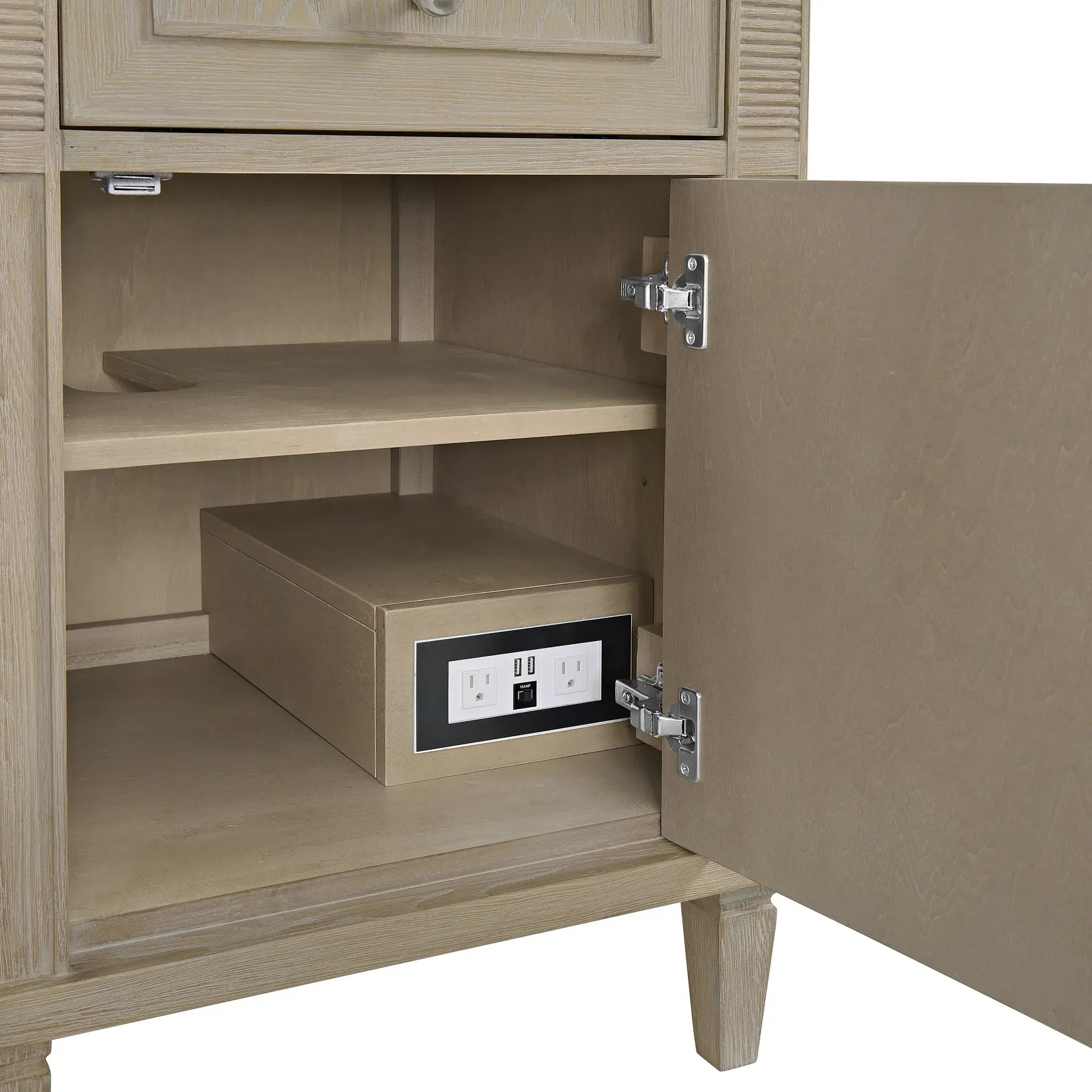 60" Lorelai Double Vanity in Whitewashed Oak-Carrara White Marble-8" Widespread image 11