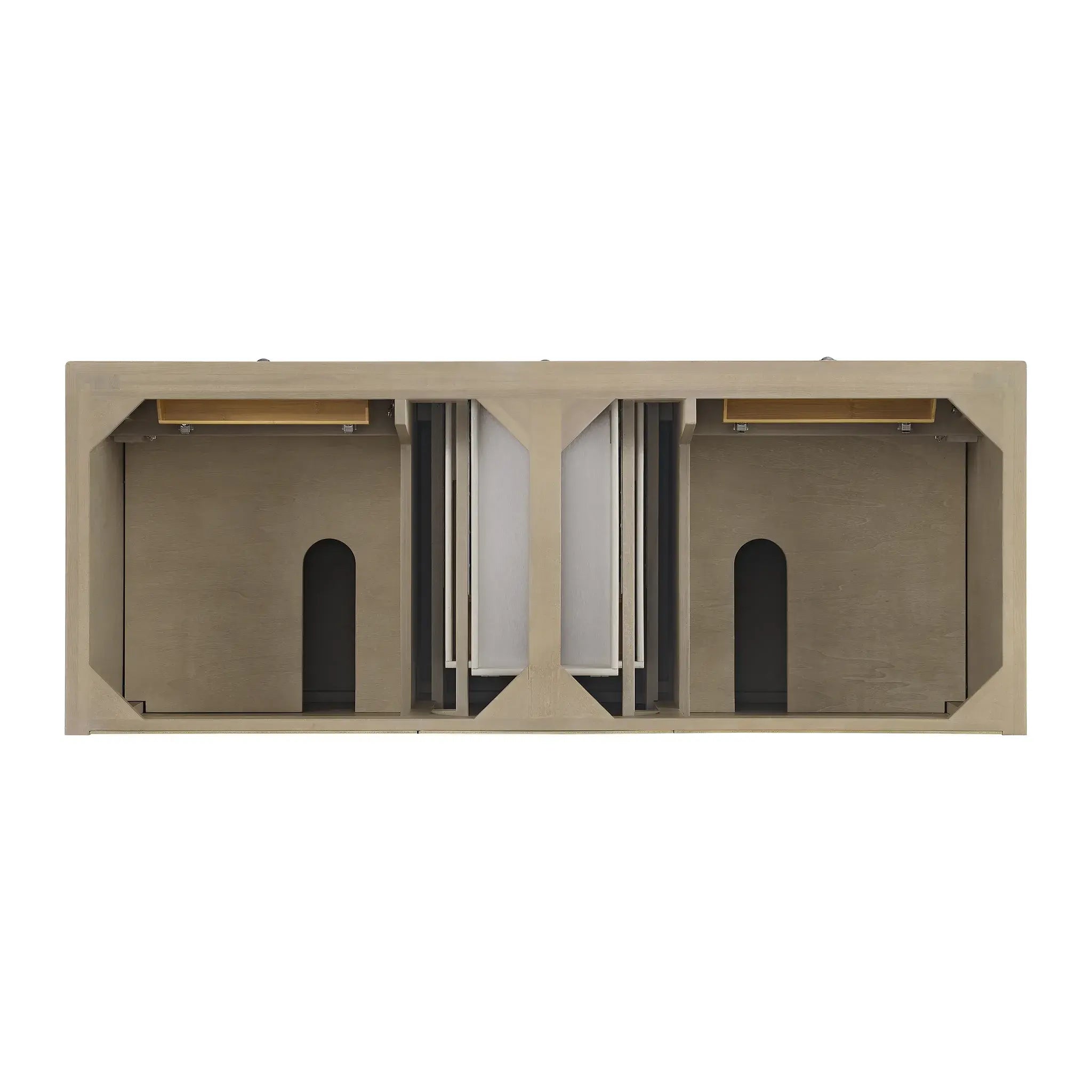 60" Lorelai Double Vanity in Whitewashed Oak-Parisien Bleu Silestone-8" Widespread image 5