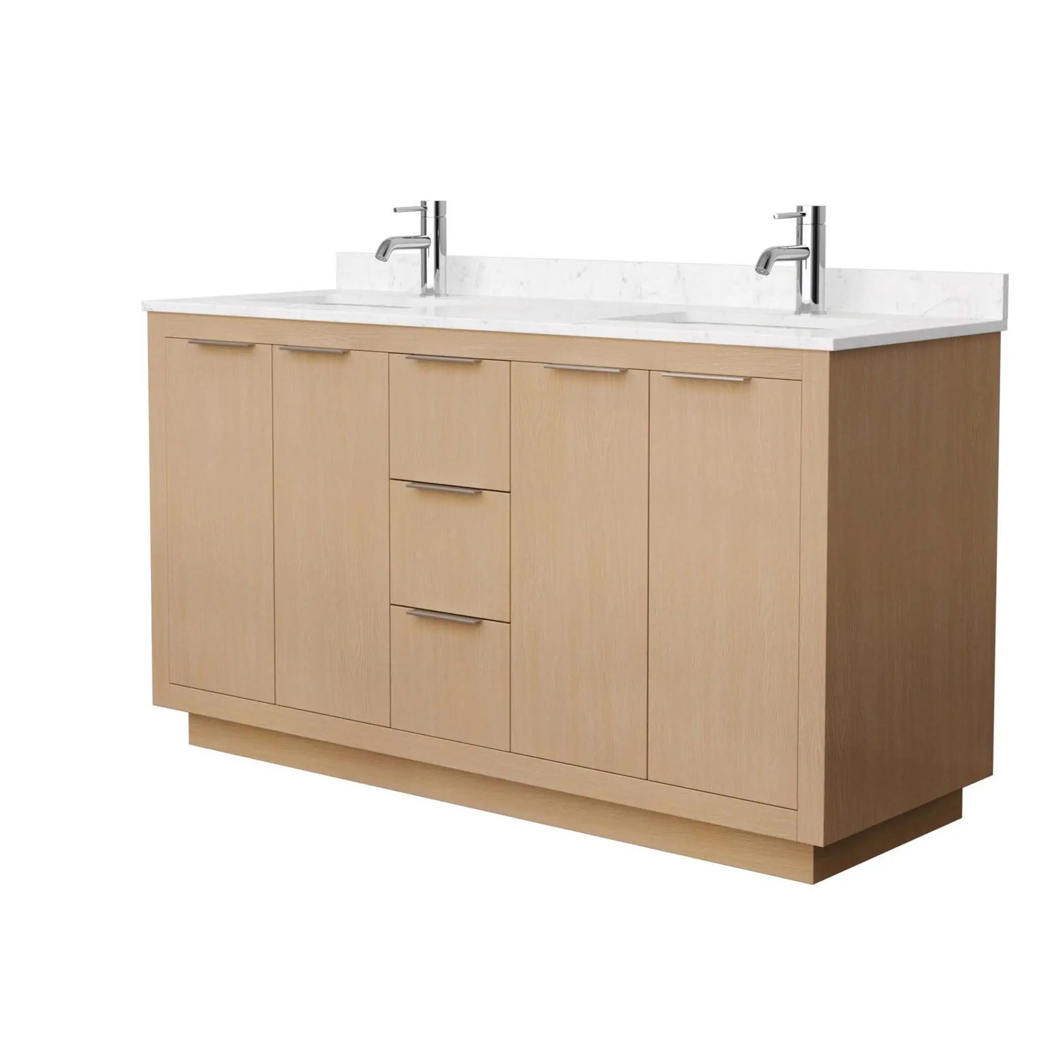 60" Maroni Double Bathroom Vanity in Light Straw with Brushed Nickel Trim by Wyndham