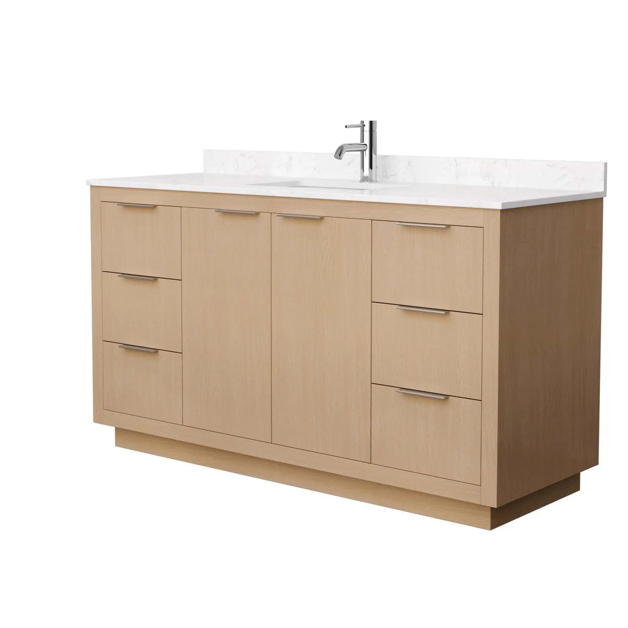 60" Maroni Single Bathroom Vanity in Light Straw with Brushed Nickel Trim by Wyndham