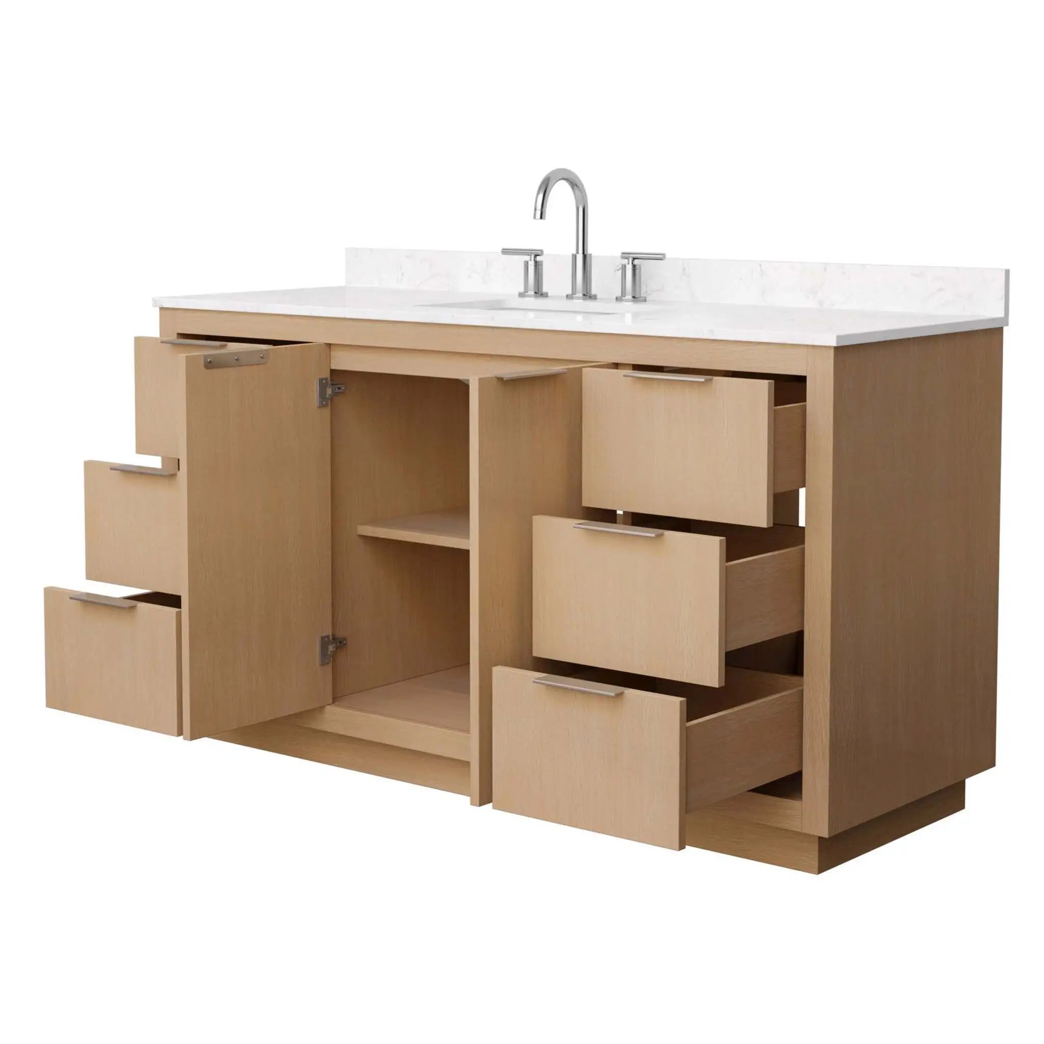 60" Maroni Single Bathroom Vanity in Light Straw with Brushed Nickel Trim by Wyndham