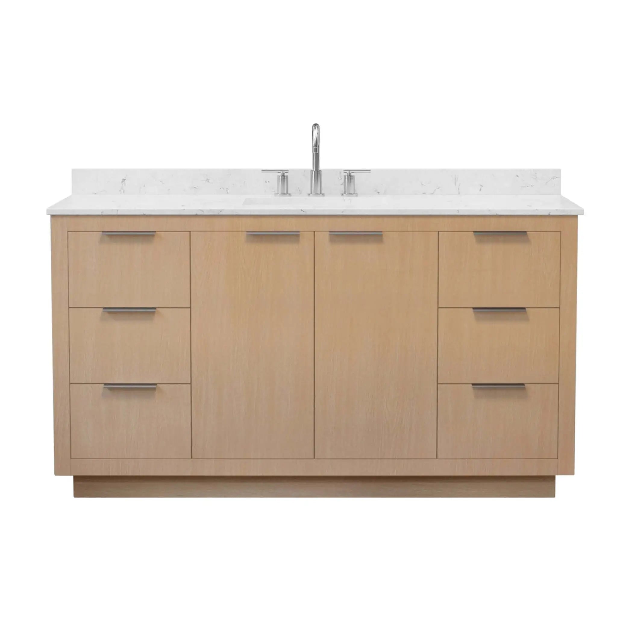 60" Maroni Single Bathroom Vanity in Light Straw with Brushed Nickel Trim by Wyndham