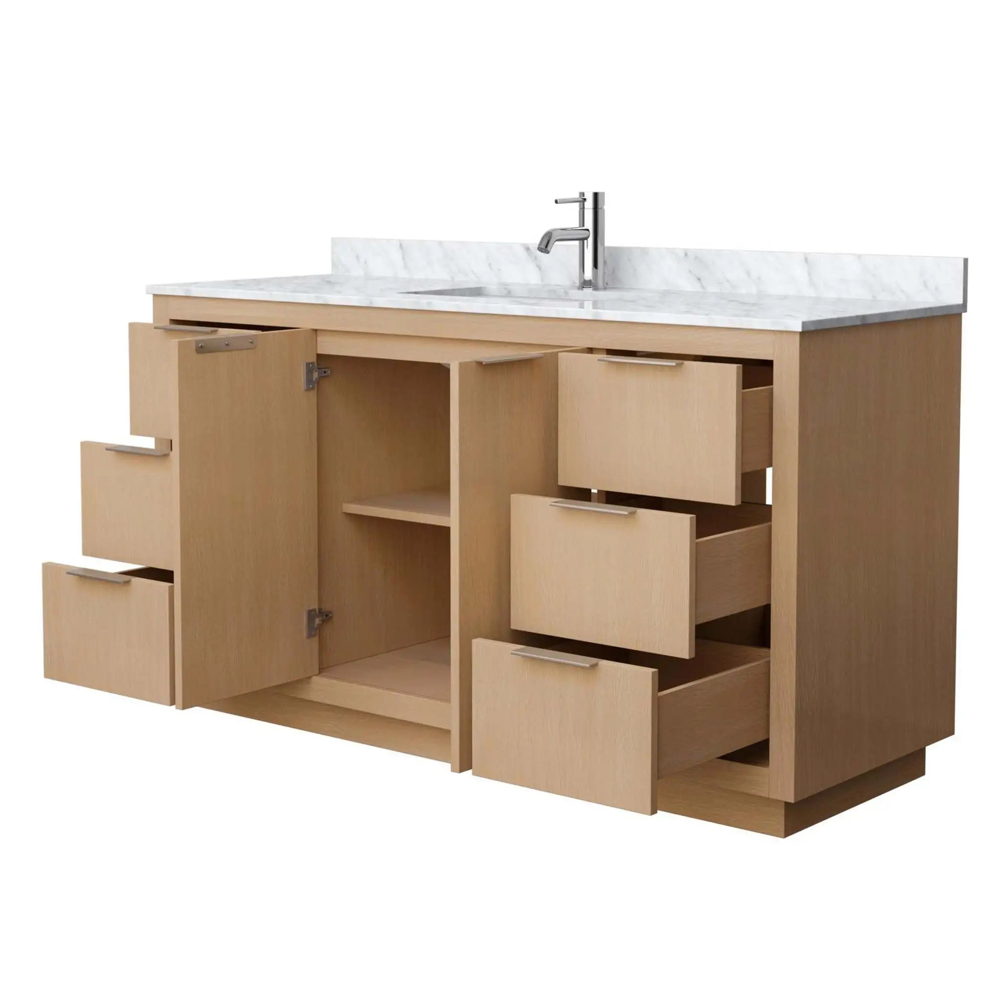 60" Maroni Single Bathroom Vanity in Light Straw with Brushed Nickel Trim by Wyndham