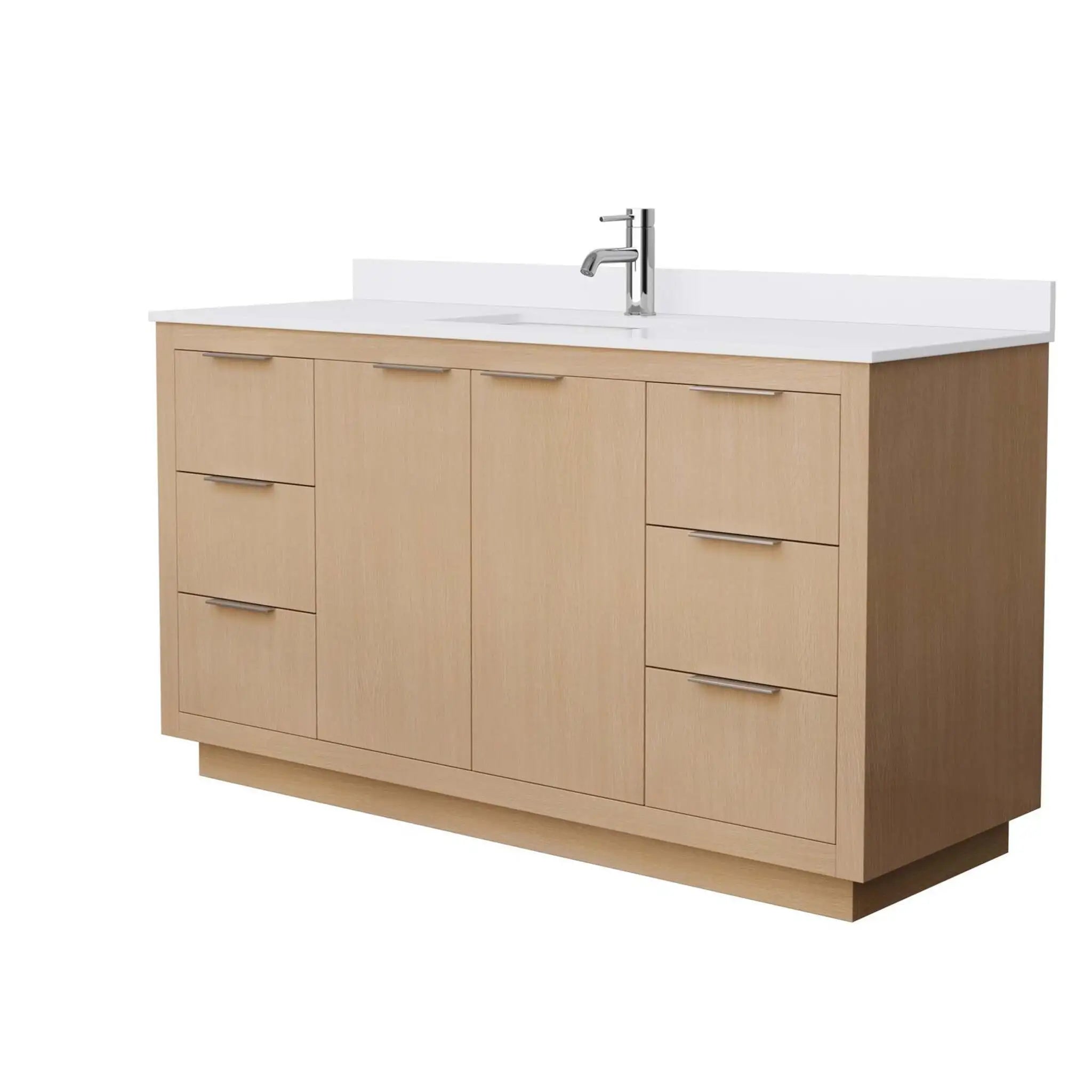 60" Maroni Single Bathroom Vanity in Light Straw with Brushed Nickel Trim by Wyndham