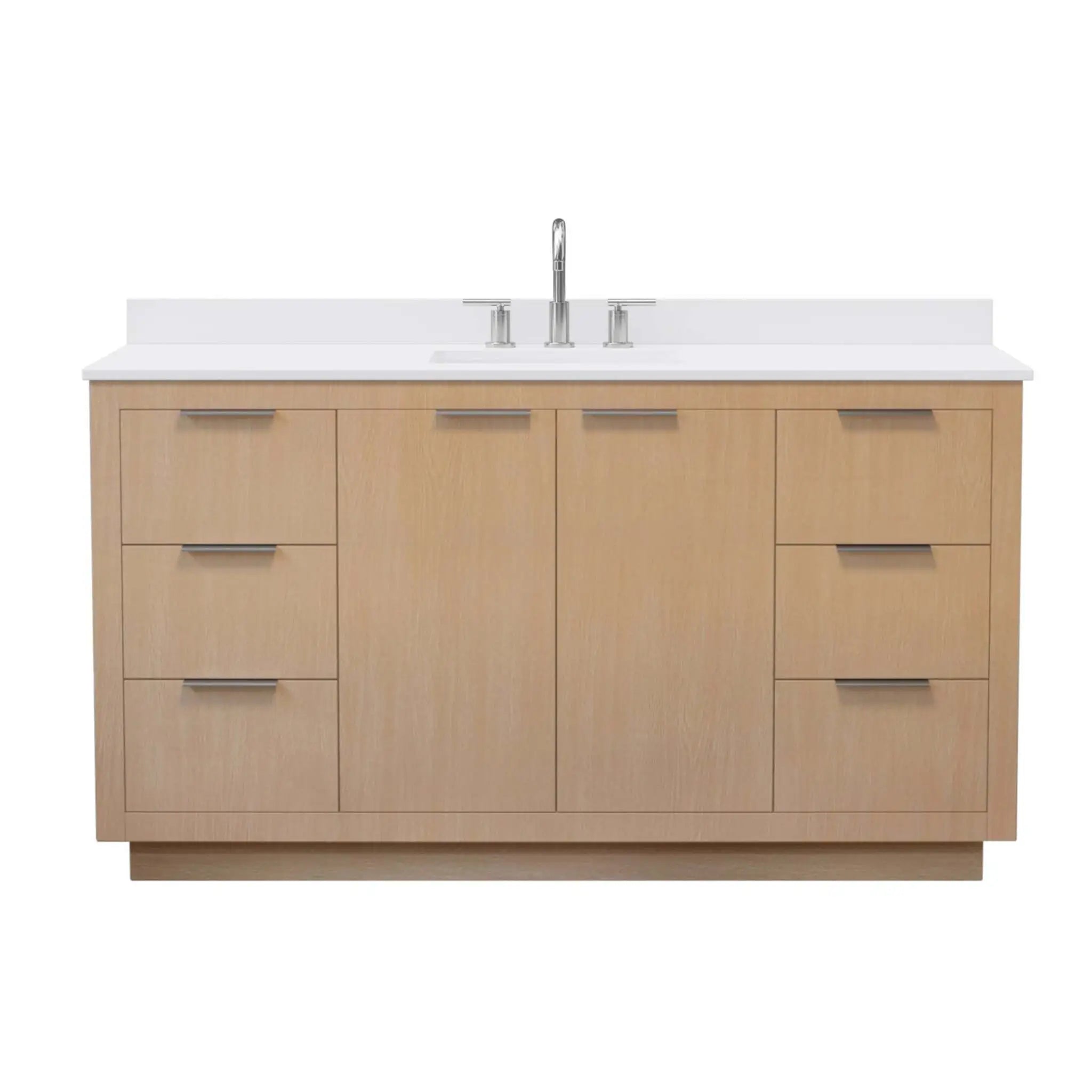 60" Maroni Single Bathroom Vanity in Light Straw with Brushed Nickel Trim by Wyndham