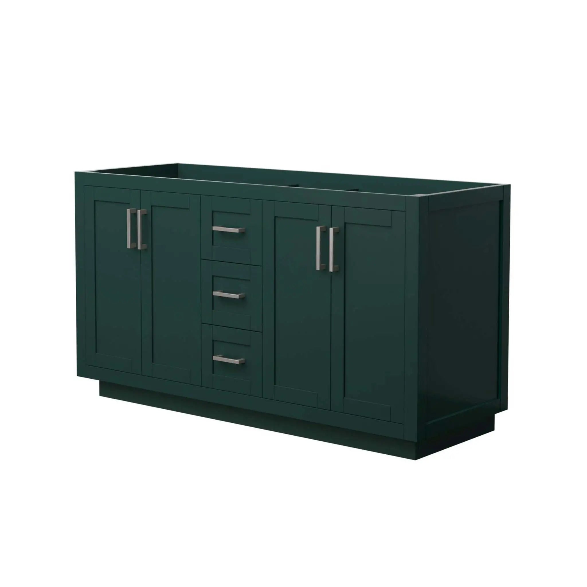 60" Miranda Double Bathroom Vanity in Green with Brushed Nickel Trim by Wyndham