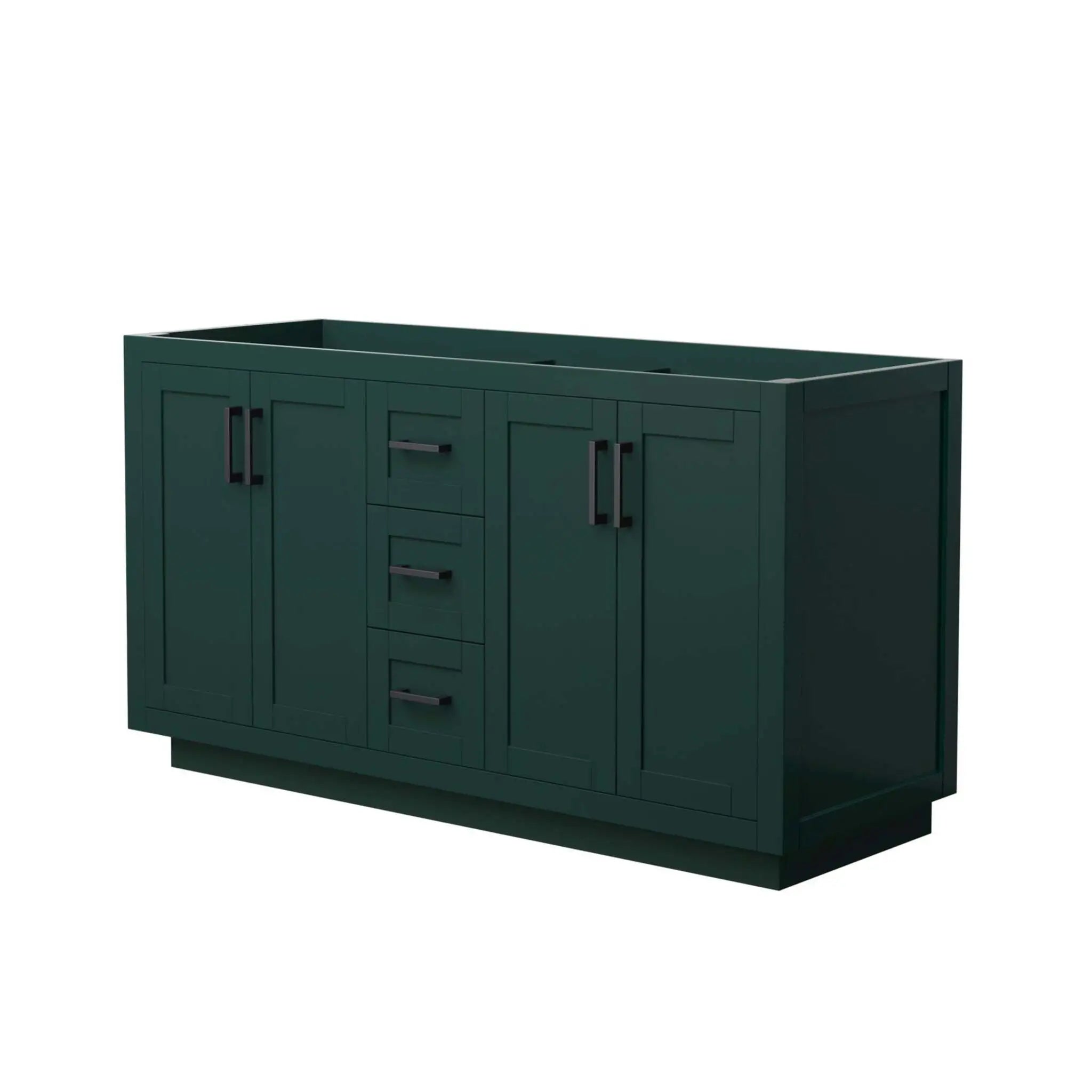60" Miranda Double Bathroom Vanity in Green with Matte Black Trim by Wyndham
