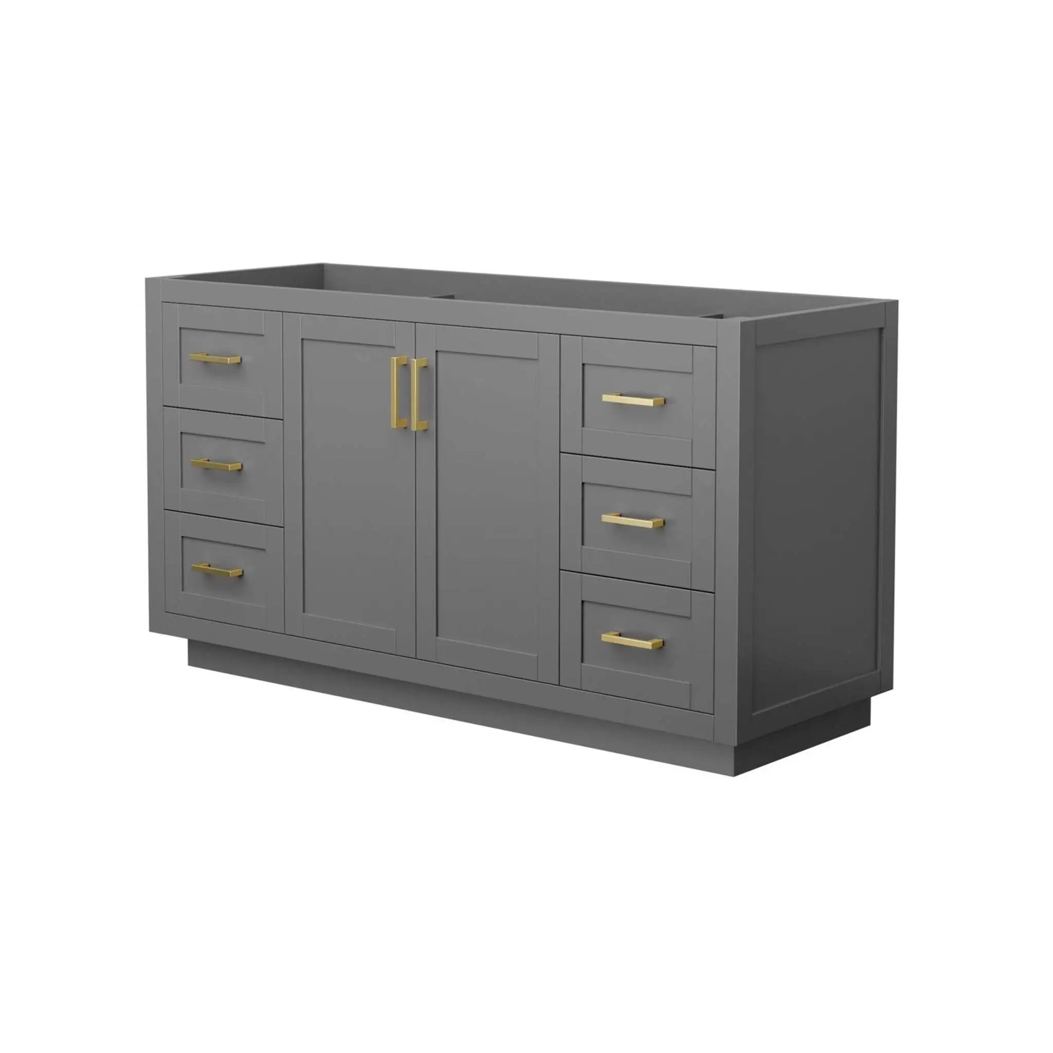 60" Miranda Single Bathroom Vanity in Dark Gray with Brushed Gold Trim by Wyndham