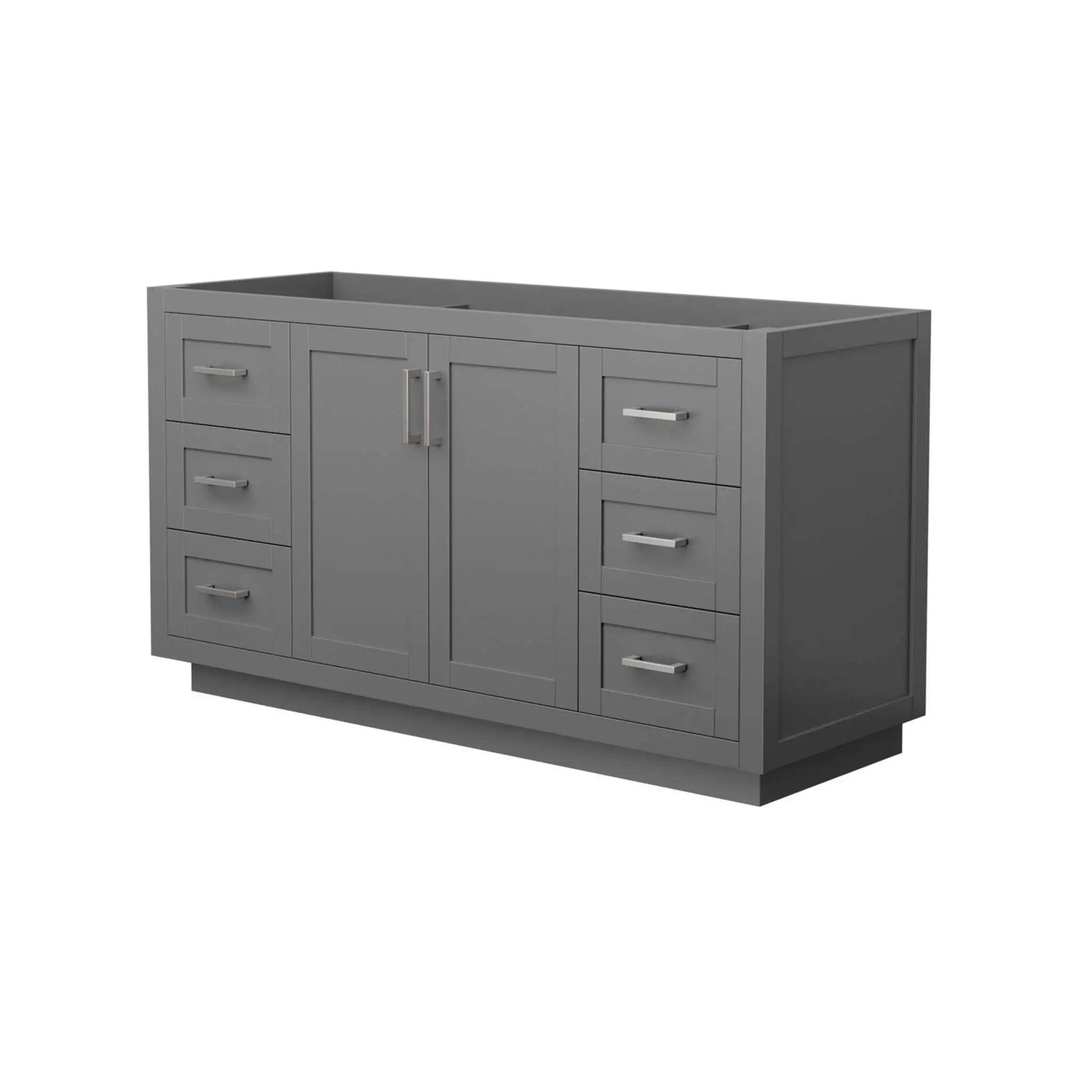 60" Miranda Single Bathroom Vanity in Dark Gray with Brushed Nickel Trim by Wyndham
