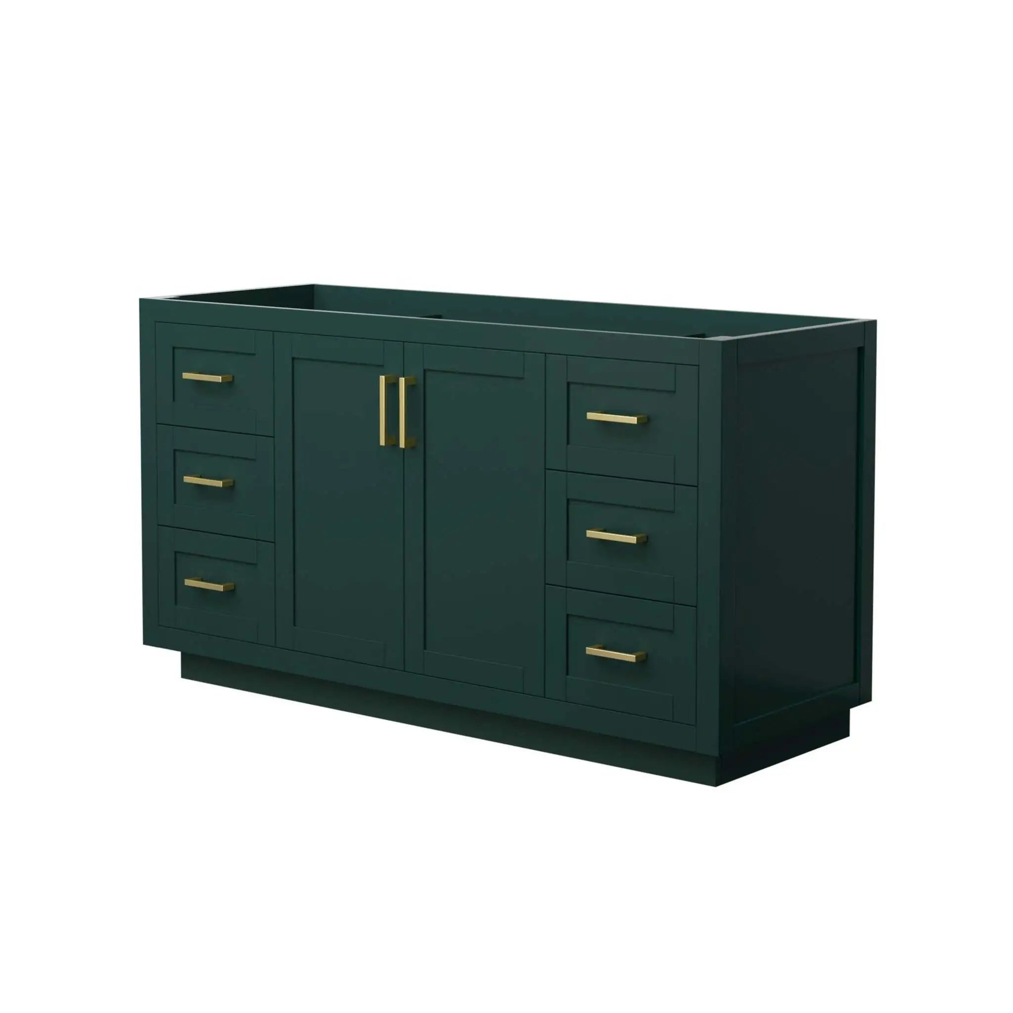 60" Miranda Single Bathroom Vanity in Green with Brushed Gold Trim by Wyndham