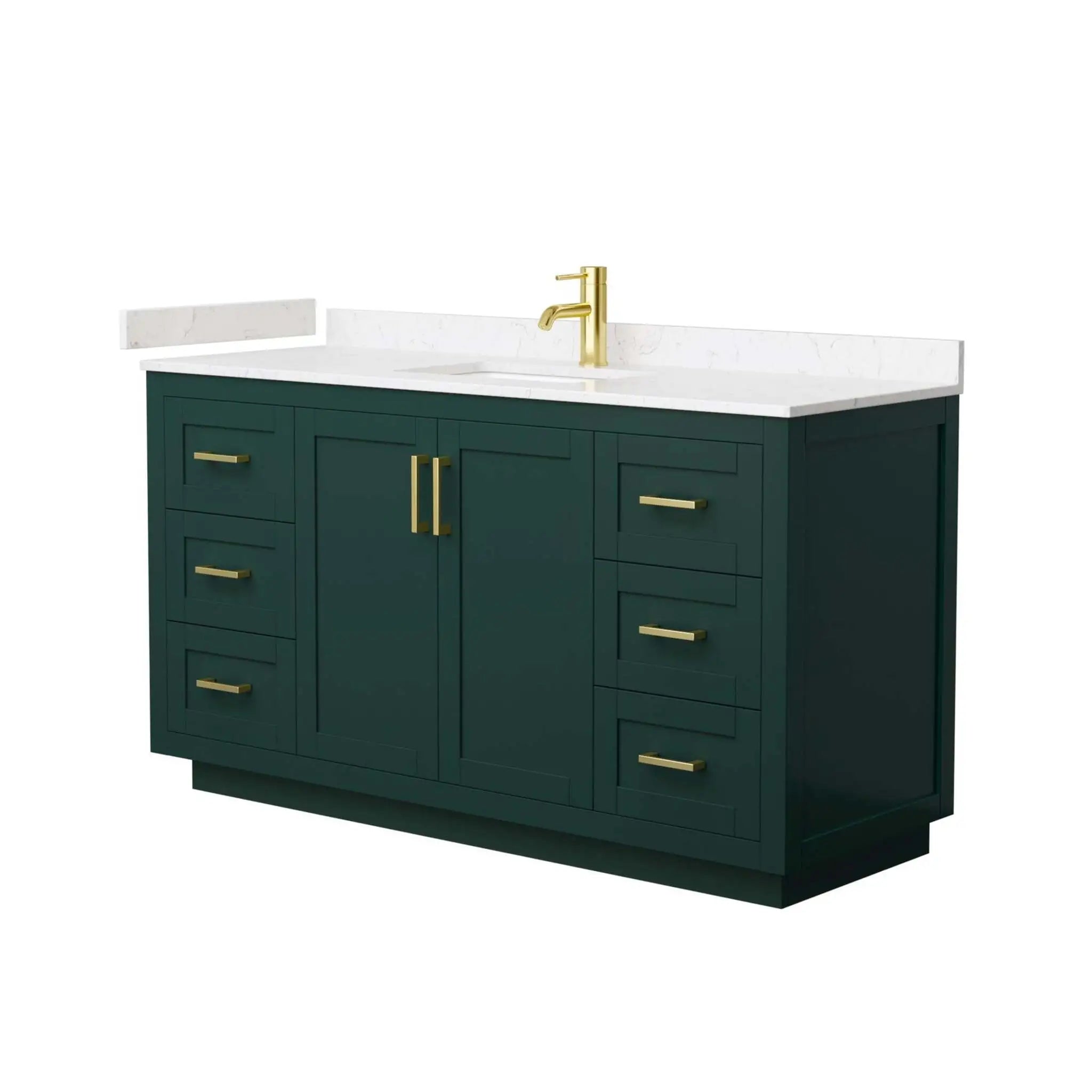 60" Miranda Single Bathroom Vanity in Green with Brushed Gold Trim by Wyndham