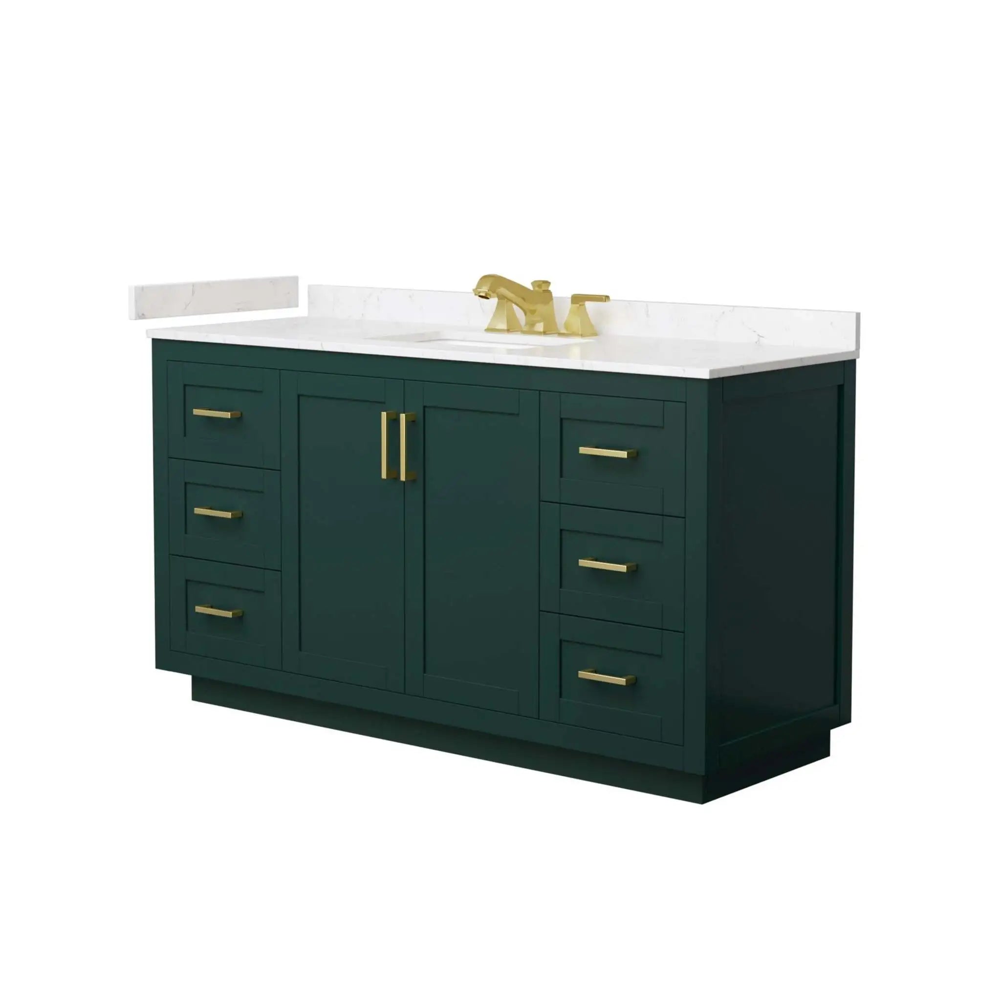 60" Miranda Single Bathroom Vanity in Green with Brushed Gold Trim by Wyndham
