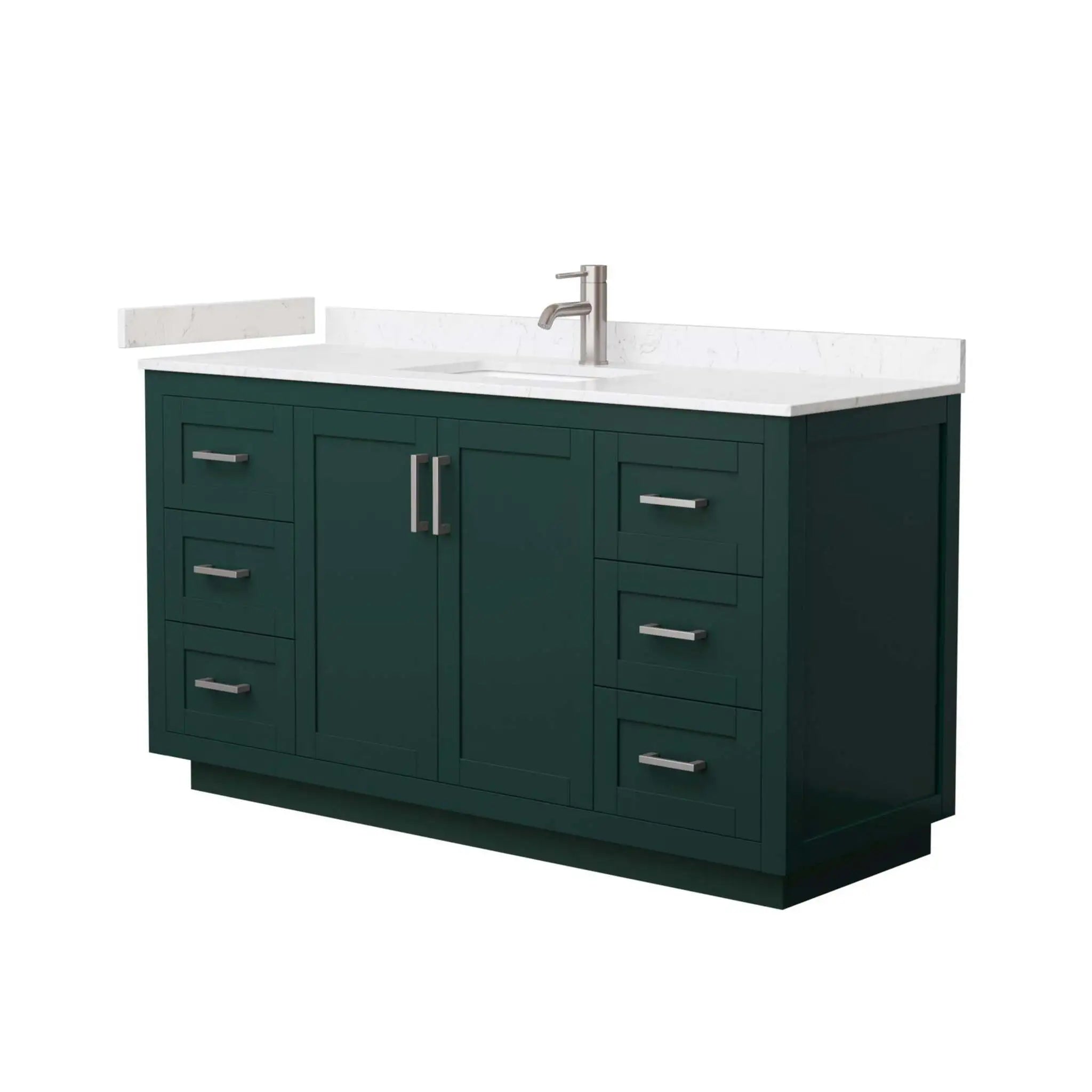 60" Miranda Single Bathroom Vanity in Green with Brushed Nickel Trim by Wyndham