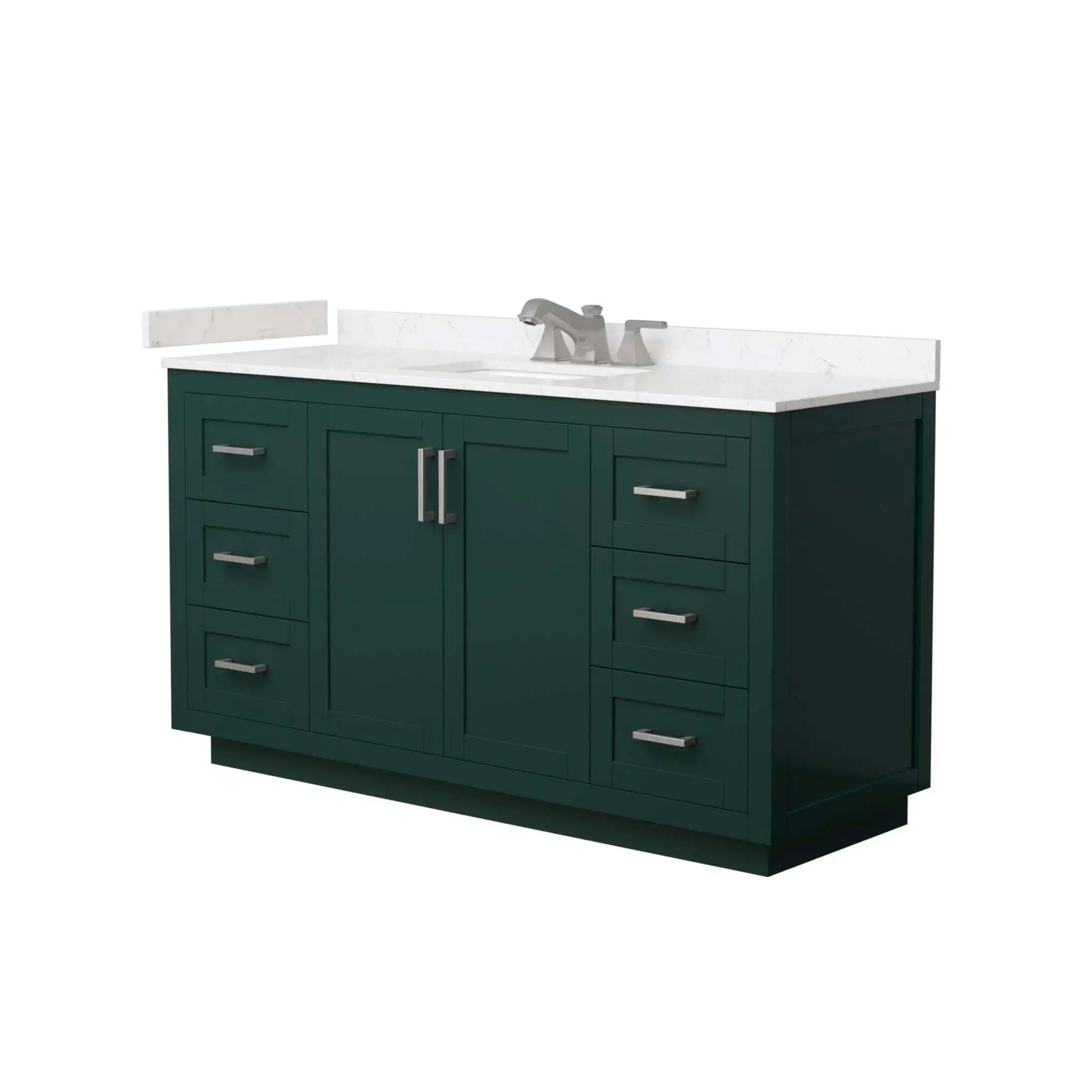 60" Miranda Single Bathroom Vanity in Green with Brushed Nickel Trim by Wyndham