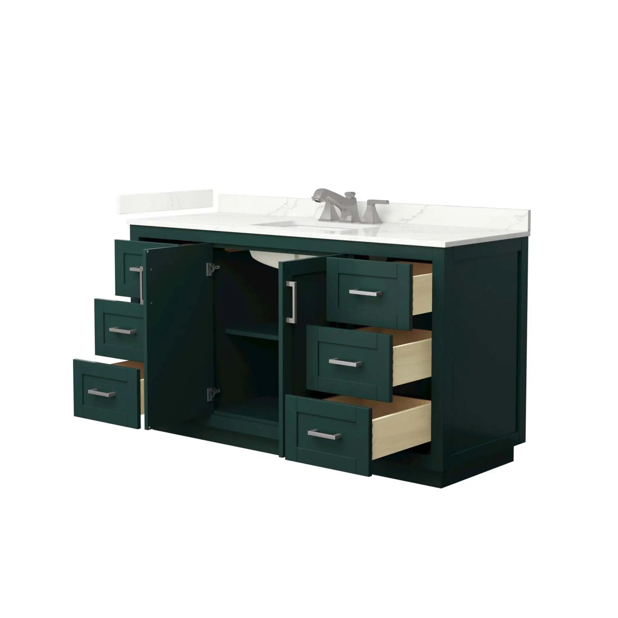 60" Miranda Single Bathroom Vanity in Green with Brushed Nickel Trim by Wyndham