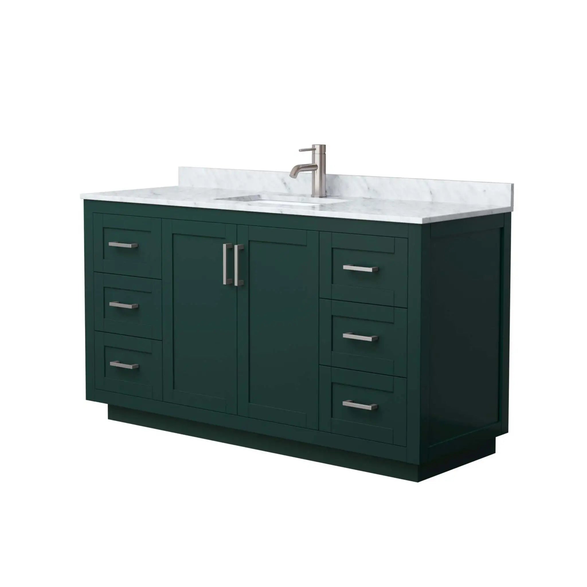 60" Miranda Single Bathroom Vanity in Green with Brushed Nickel Trim by Wyndham
