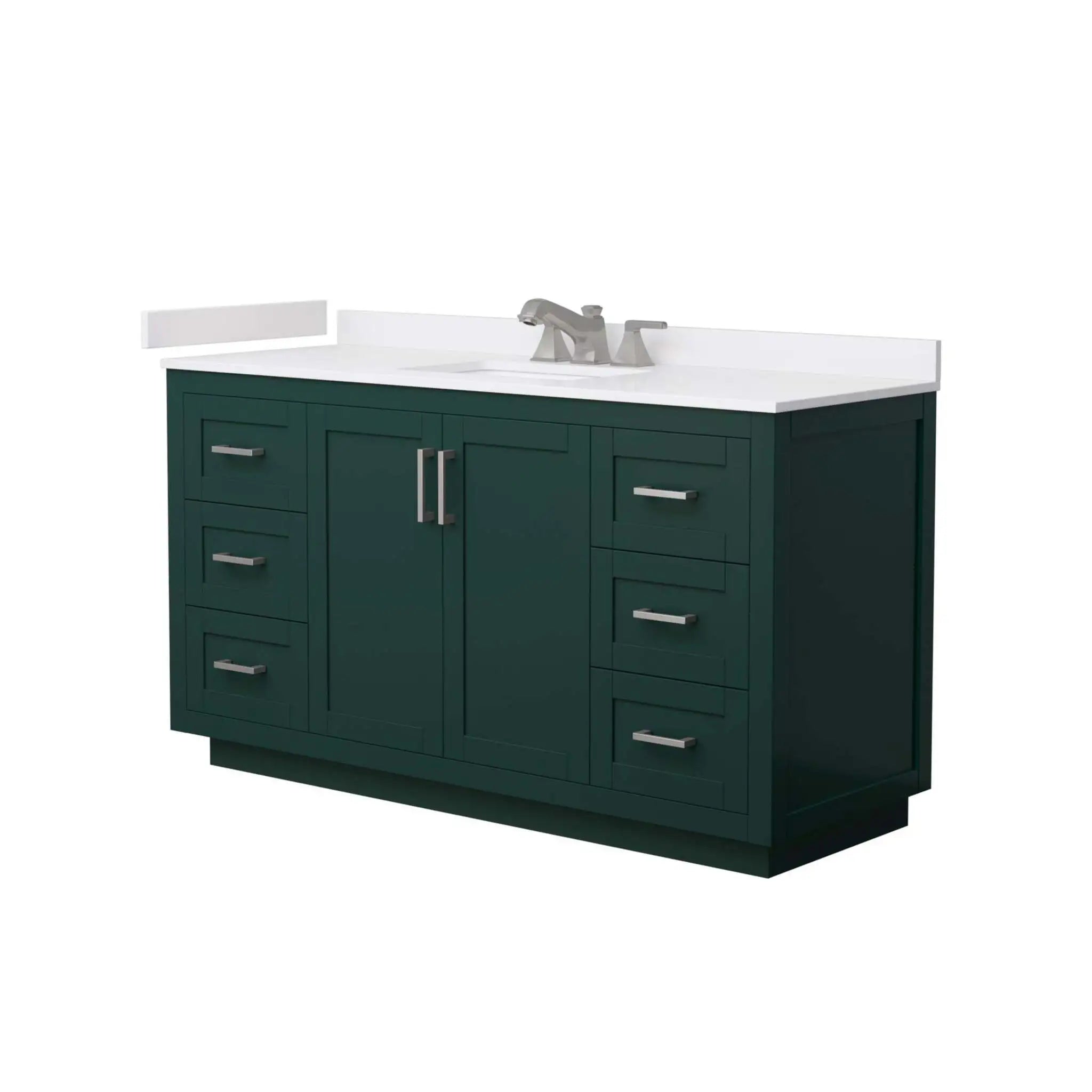 60" Miranda Single Bathroom Vanity in Green with Brushed Nickel Trim by Wyndham