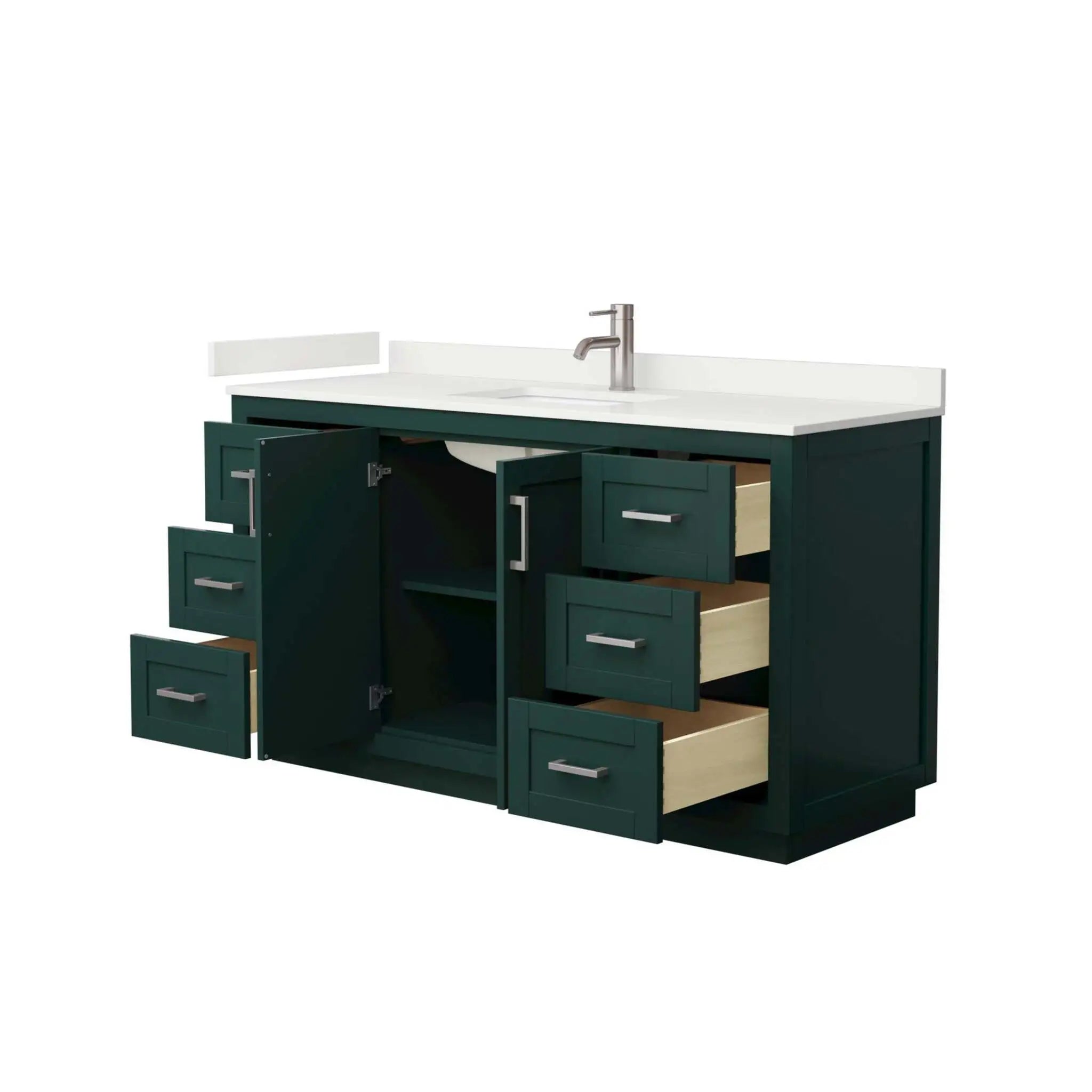 60" Miranda Single Bathroom Vanity in Green with Brushed Nickel Trim by Wyndham
