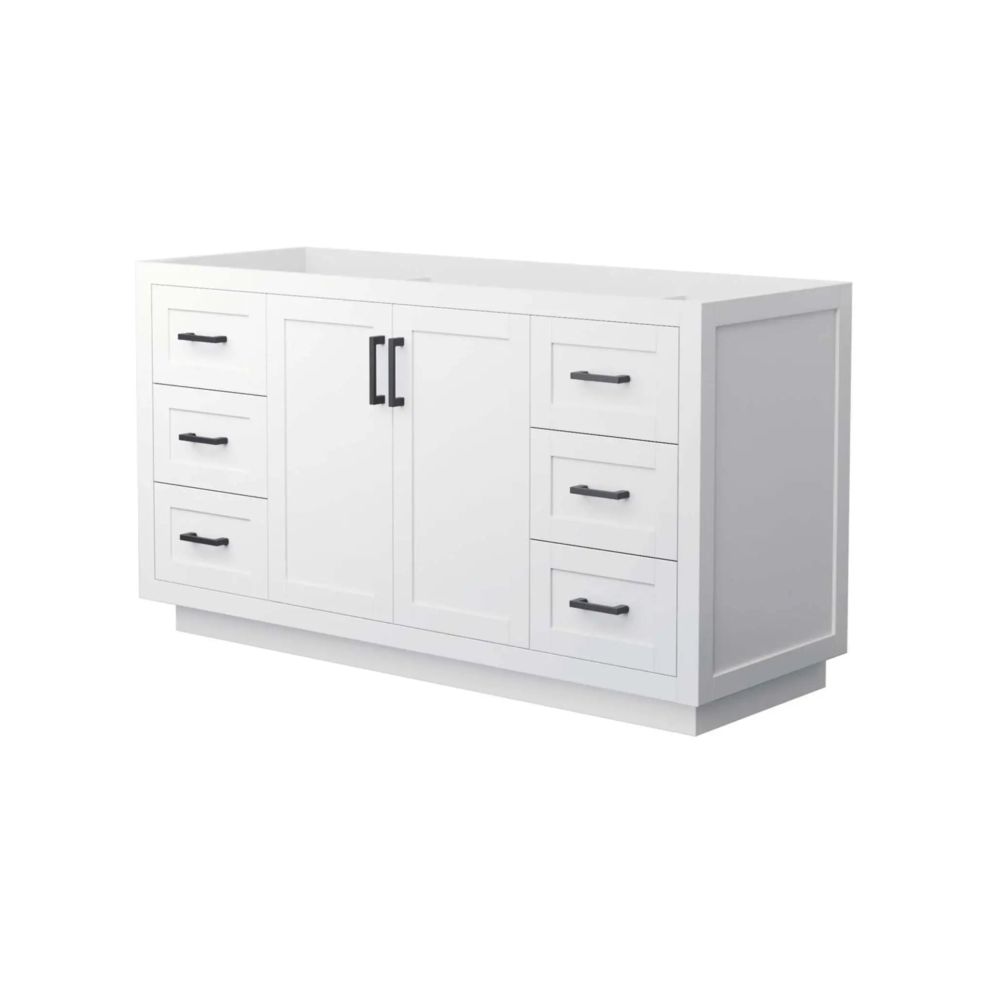 60" Miranda Single Bathroom Vanity in White with Matte Black Trim by Wyndham