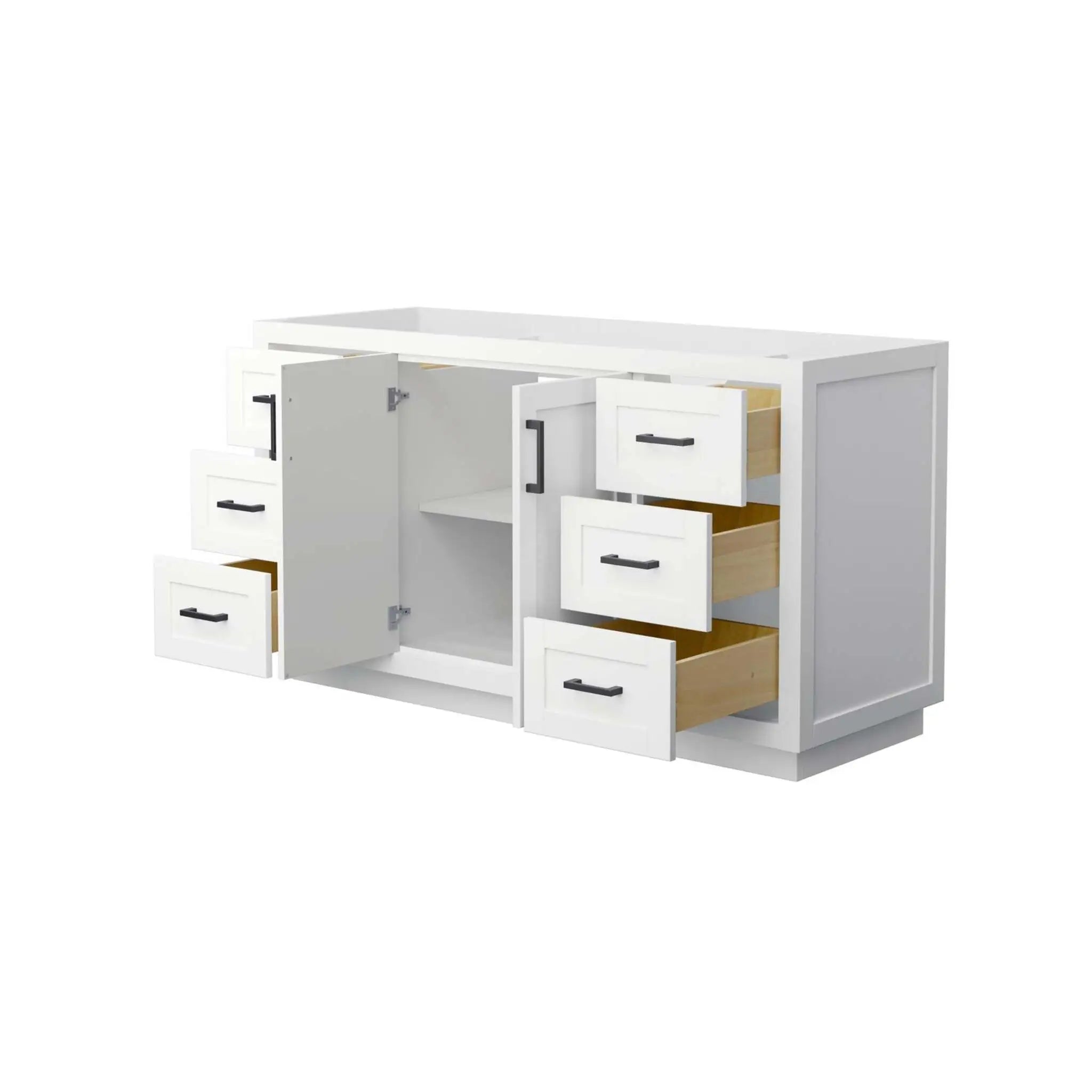 60" Miranda Single Bathroom Vanity in White with Matte Black Trim by Wyndham