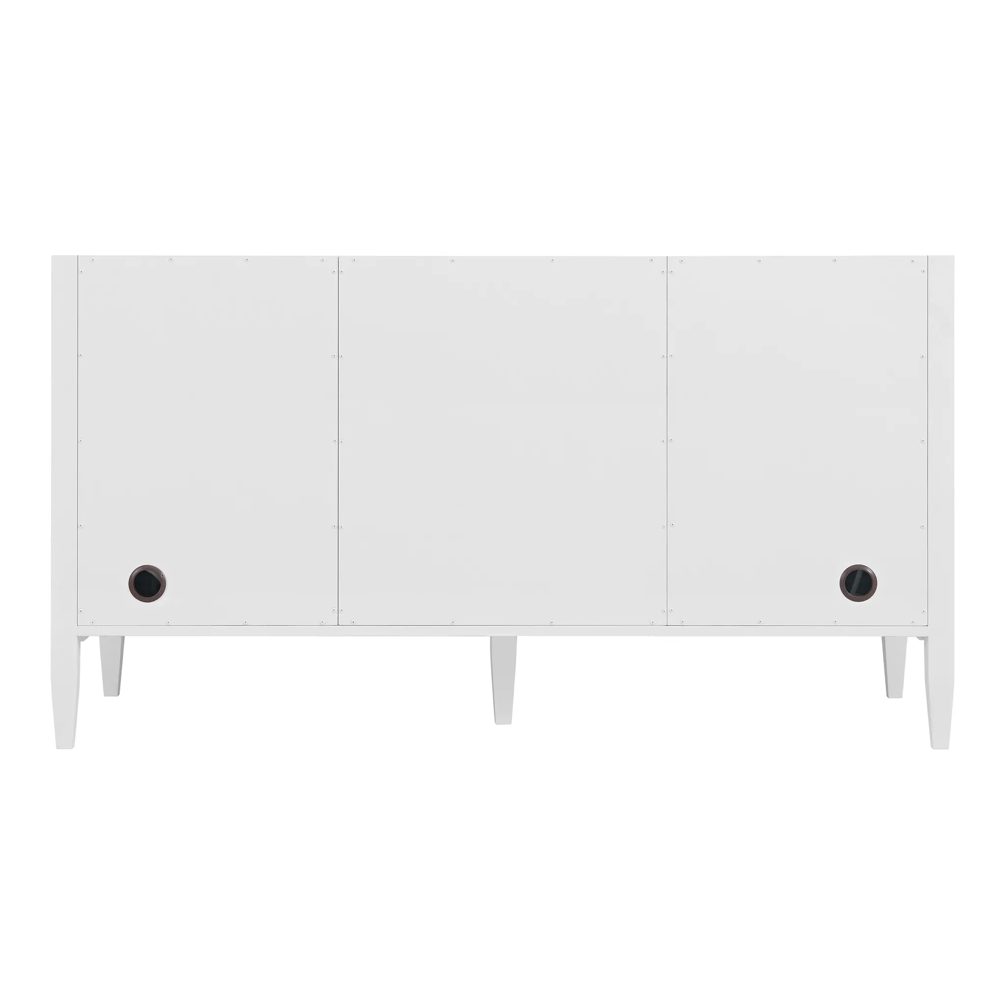 60" Myrrin Double Vanity in Bright White w/FreePower Wireless Charger-Parisien Bleu Silestone-8" Widespread image 11