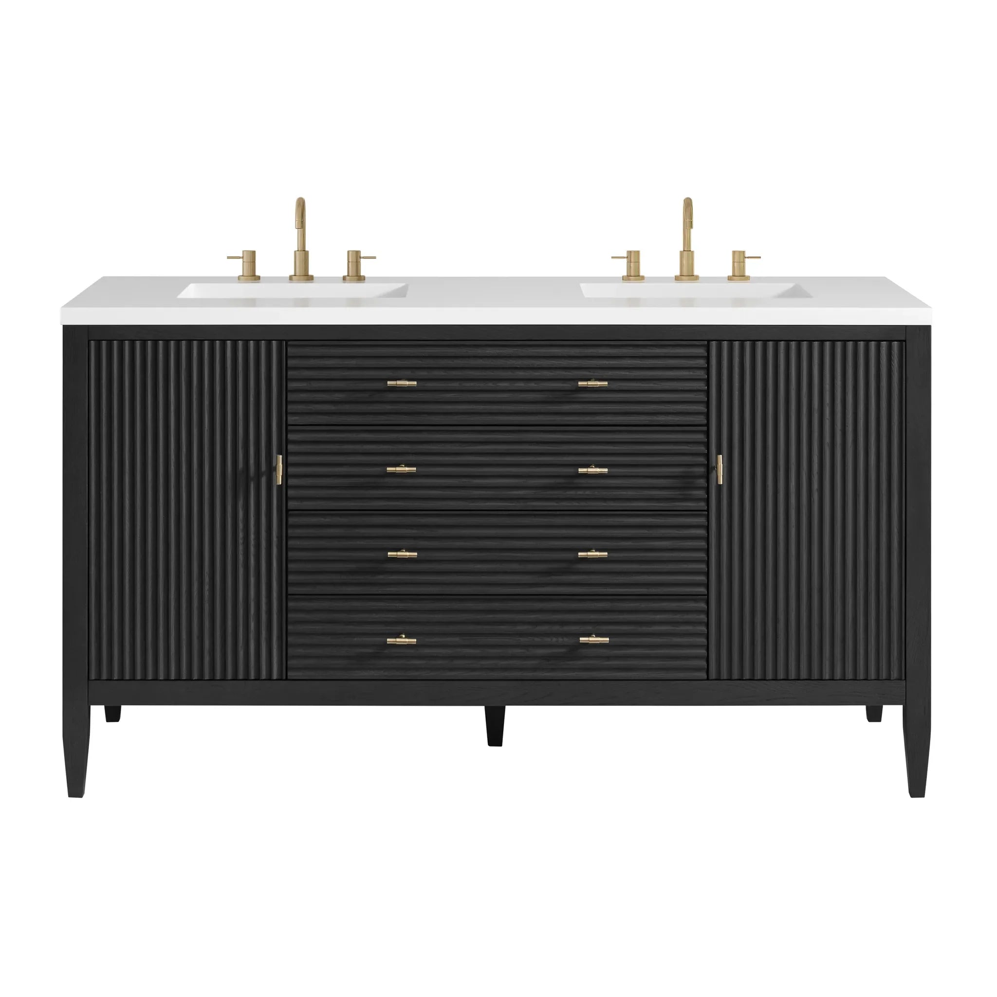 60" Myrrin Double Vanity in Carbon Oak-Cabinet Only-Not Available image