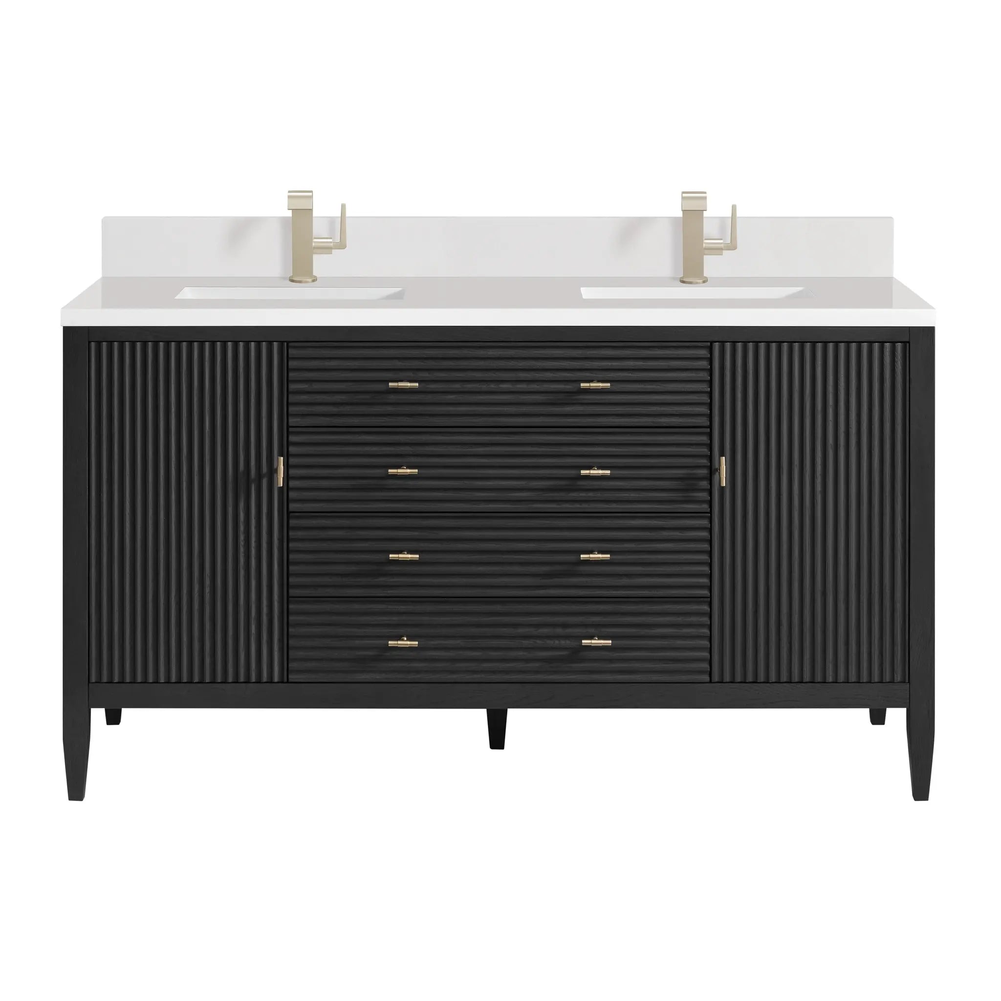 60" Myrrin Double Vanity in Carbon Oak by James Martin Vanities