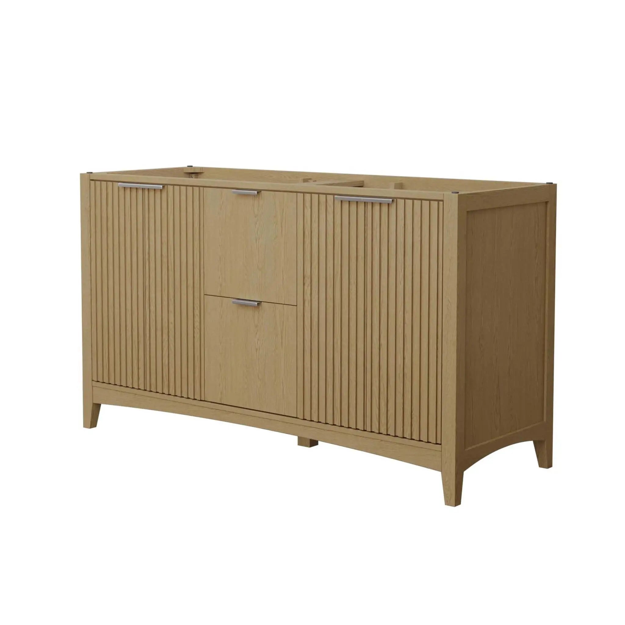 60" Palmilla Double Bathroom Vanity in Natural Oak with Brushed Nickel Trim by Wyndham