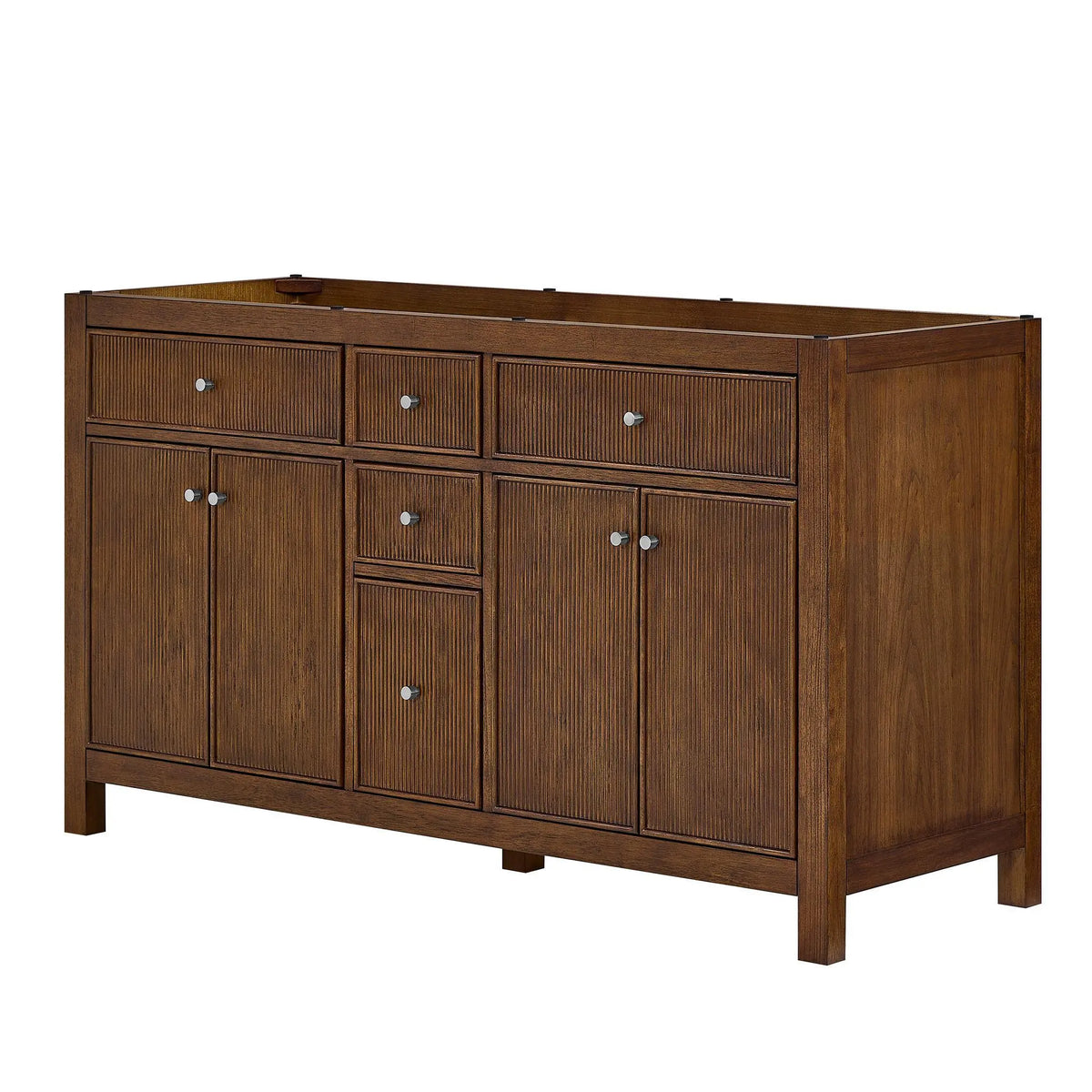 60" Pendry Double Bathroom Vanity Dark Walnut Brushed Nickel Trim by wyndham View 36