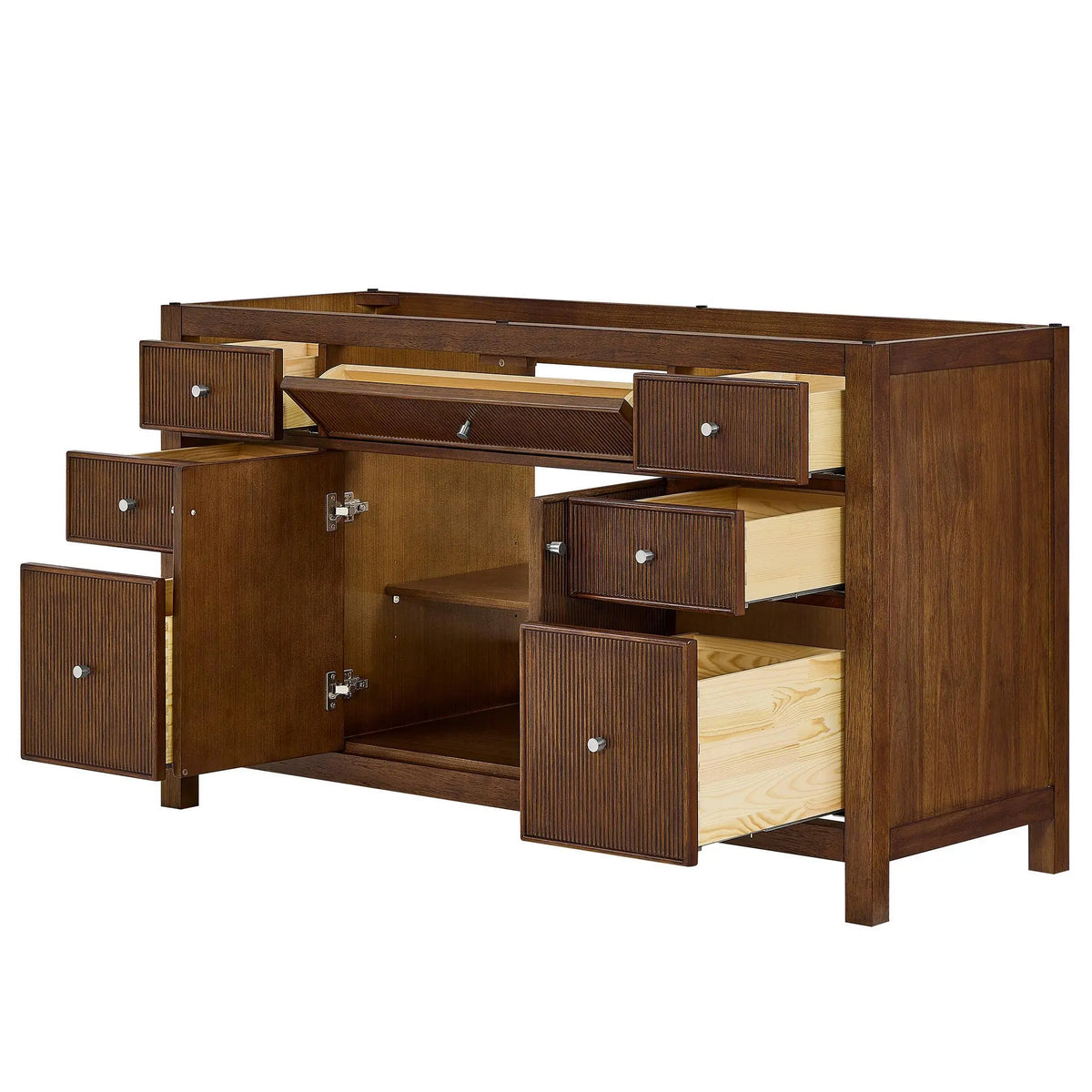 60" Pendry Single Bathroom Vanity Dark Walnut Brushed Nickel Trim by wyndham View 35