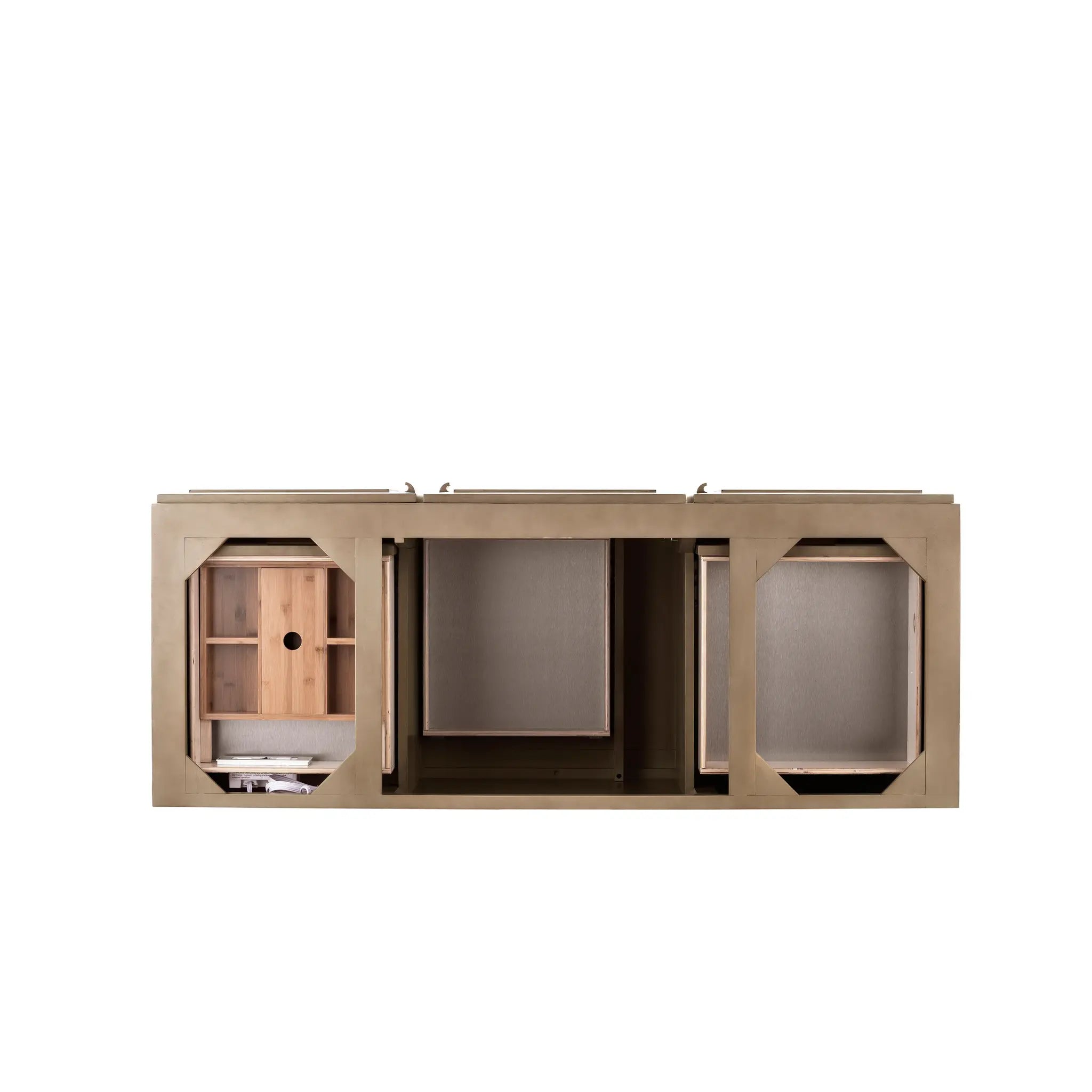 60" Portland Single Vanity in Whitewashed Walnut w/FreePower Wireless Charger-Cabinet Only-Not Available image 1