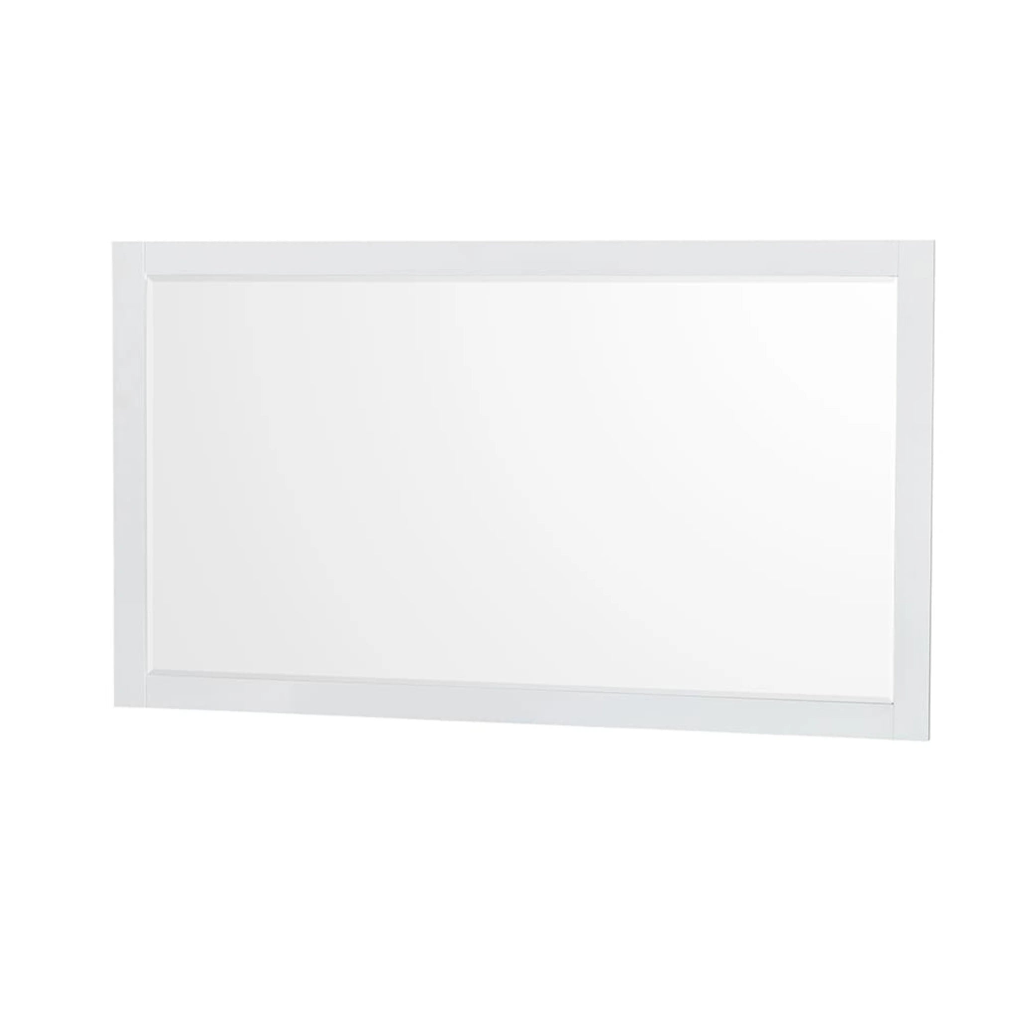 60" Sheffield Double Bathroom Vanity in White with Brushed Chrome Trim & 58" Mirror by Wyndham