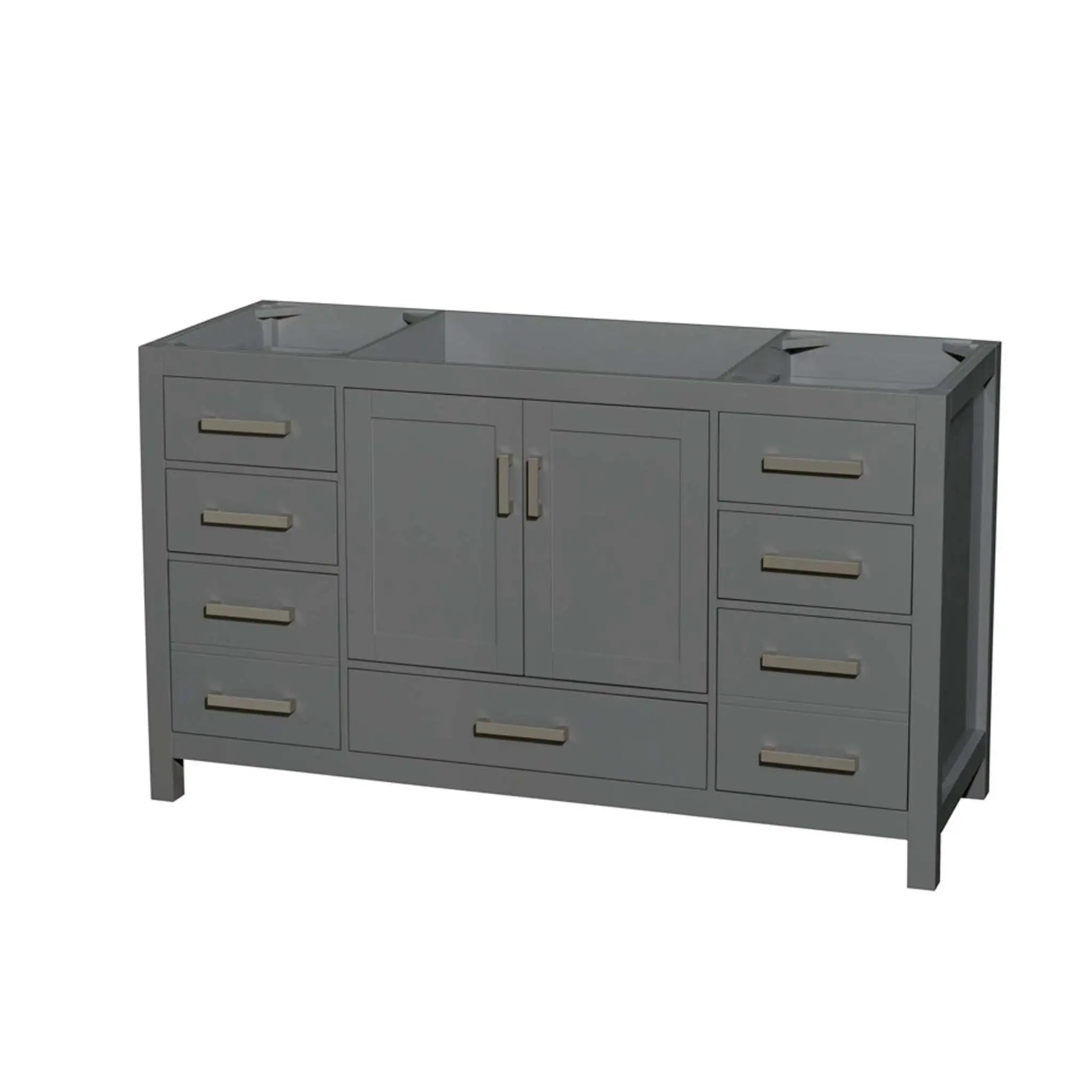 60" Sheffield Single Bathroom Vanity in Dark Gray with Brushed Chrome Trim by Wyndham