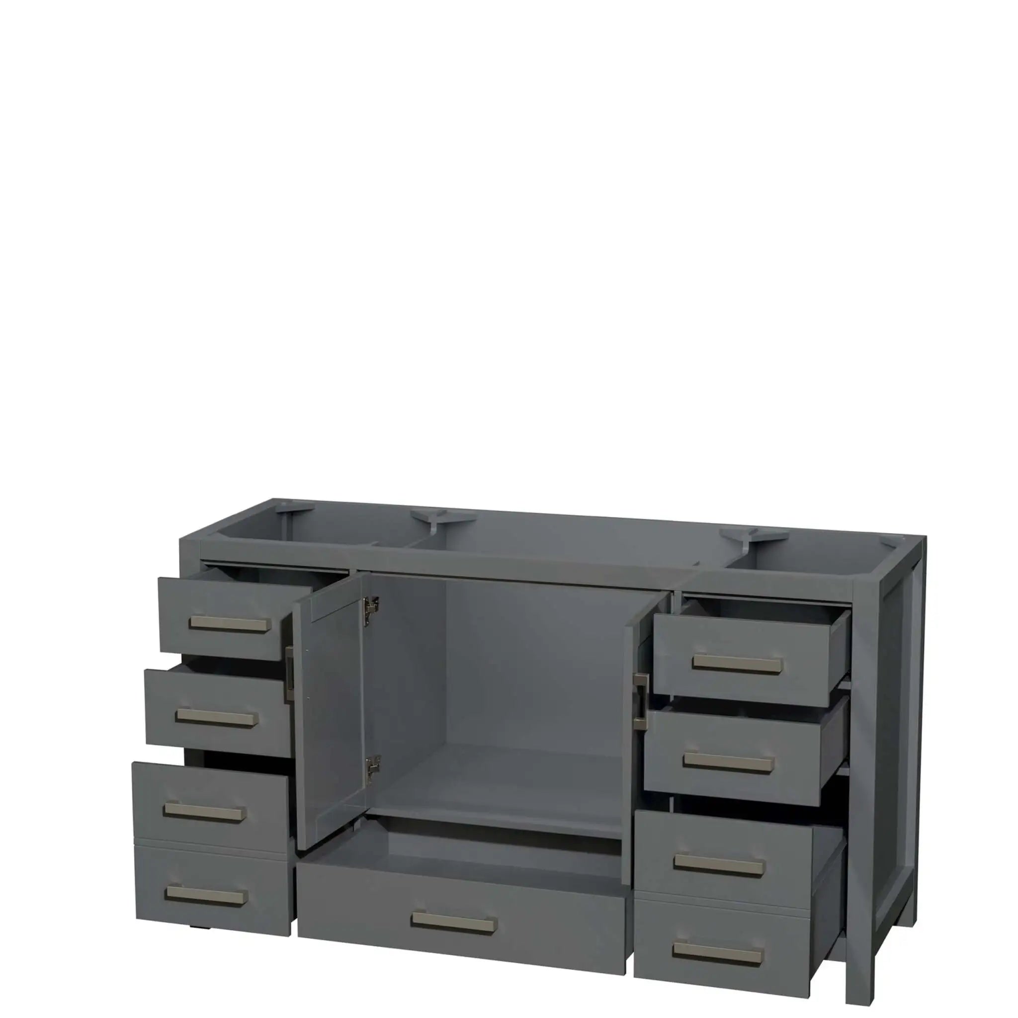 60" Sheffield Single Bathroom Vanity in Dark Gray with Brushed Chrome Trim by Wyndham