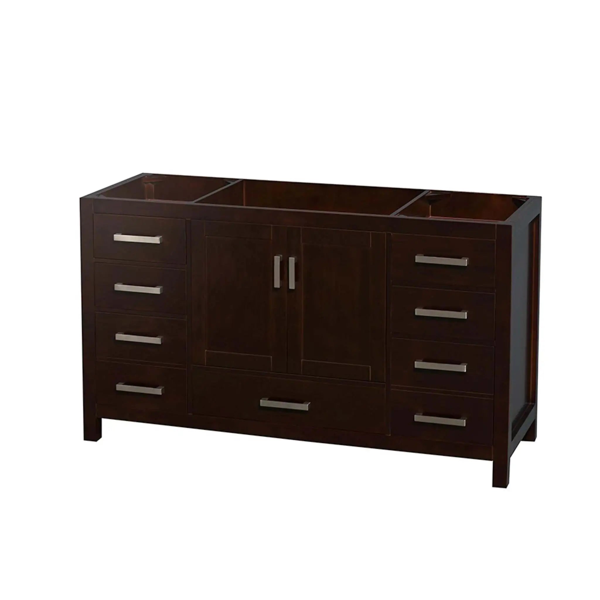 60" Sheffield Single Bathroom Vanity in Espresso with Brushed Chrome Trim by Wyndham