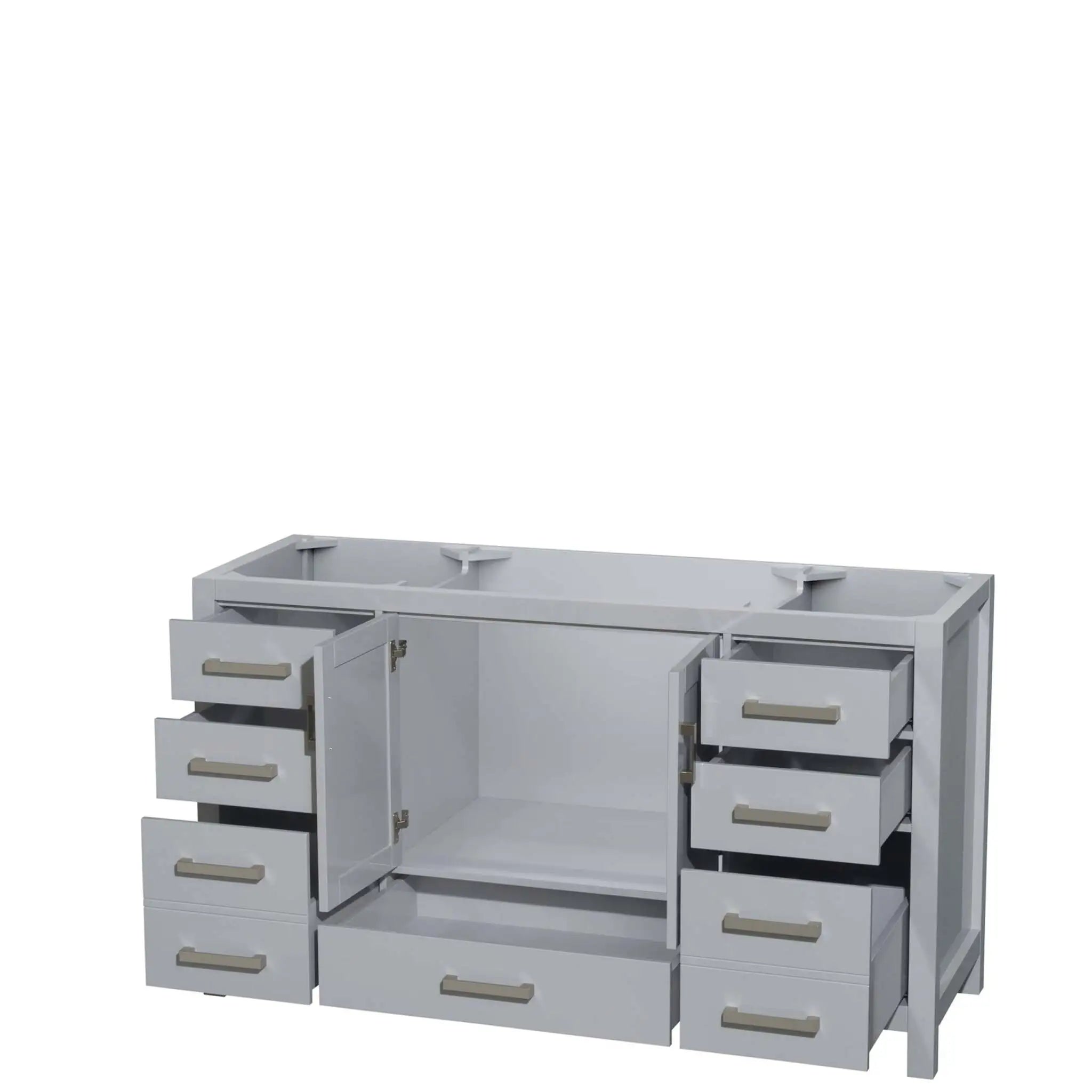 60" Sheffield Single Bathroom Vanity in Gray with Brushed Chrome Trim by Wyndham