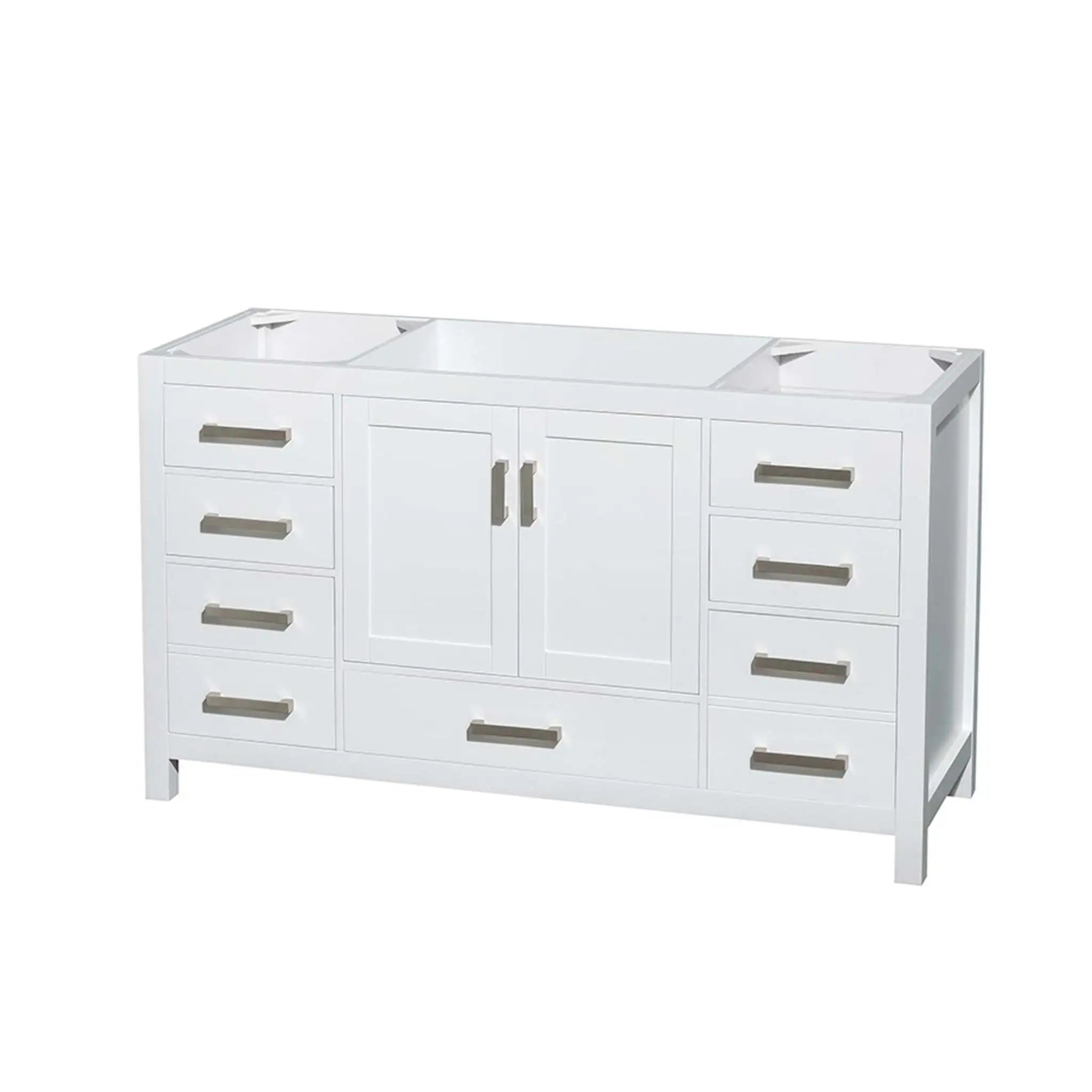 60" Sheffield Single Bathroom Vanity in White with Brushed Chrome Trim by Wyndham