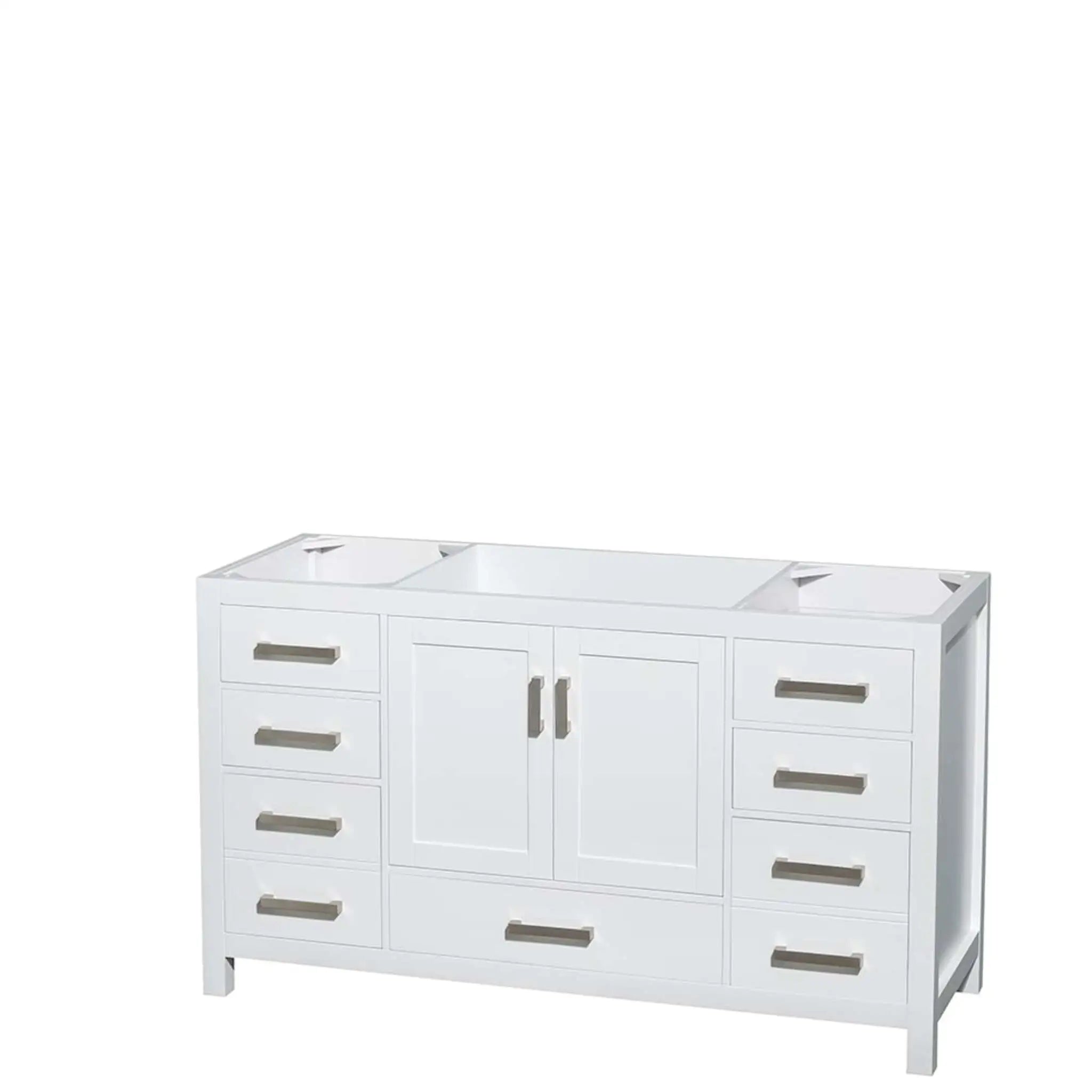 60" Sheffield Single Bathroom Vanity in White with Brushed Chrome Trim by Wyndham