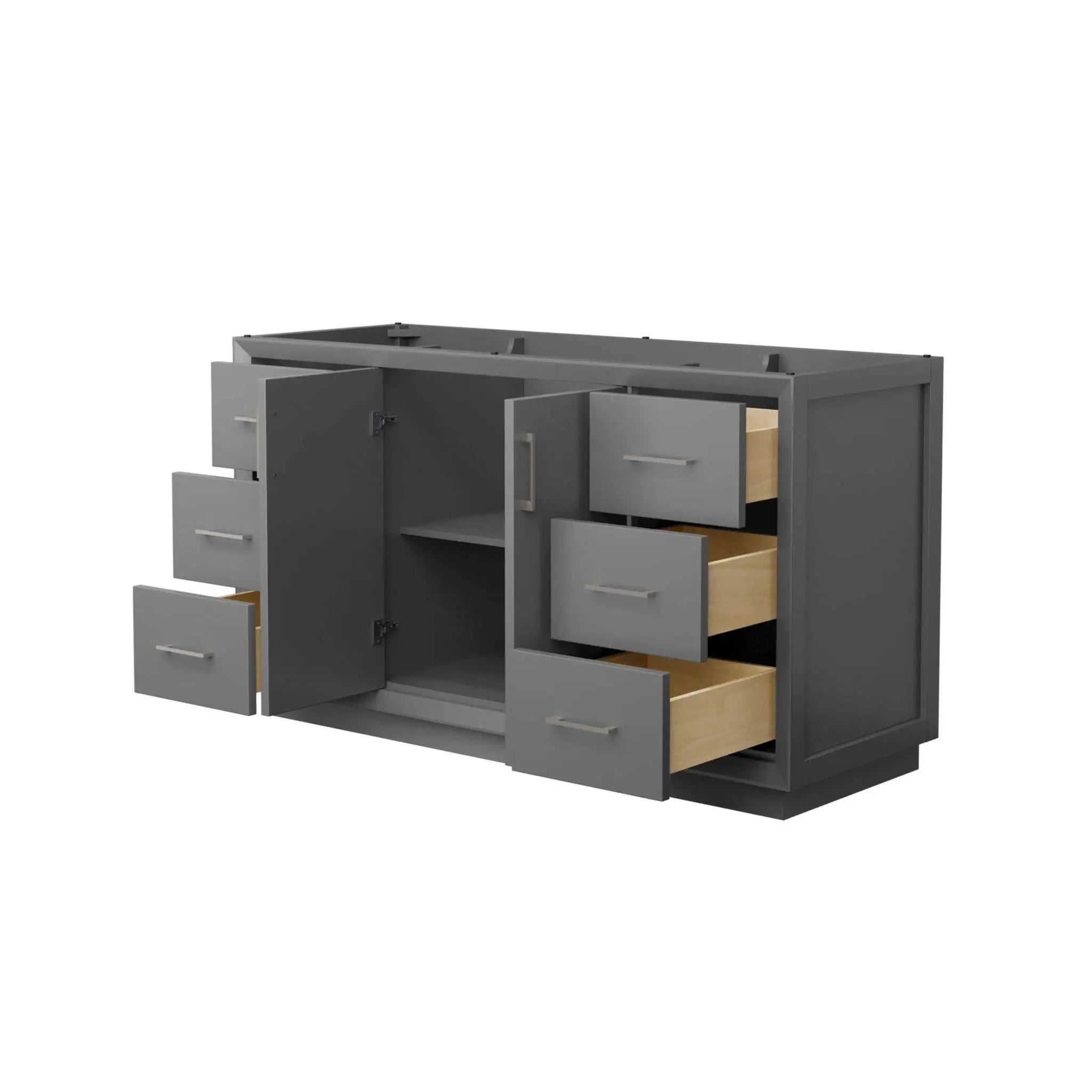 60" Strada Single Bathroom Vanity in Dark Gray with Brushed Nickel Trim by Wyndham