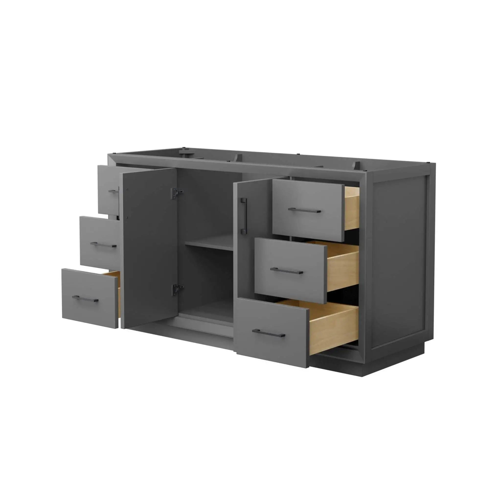 60" Strada Single Bathroom Vanity in Dark Gray with Matte Black Trim by Wyndham