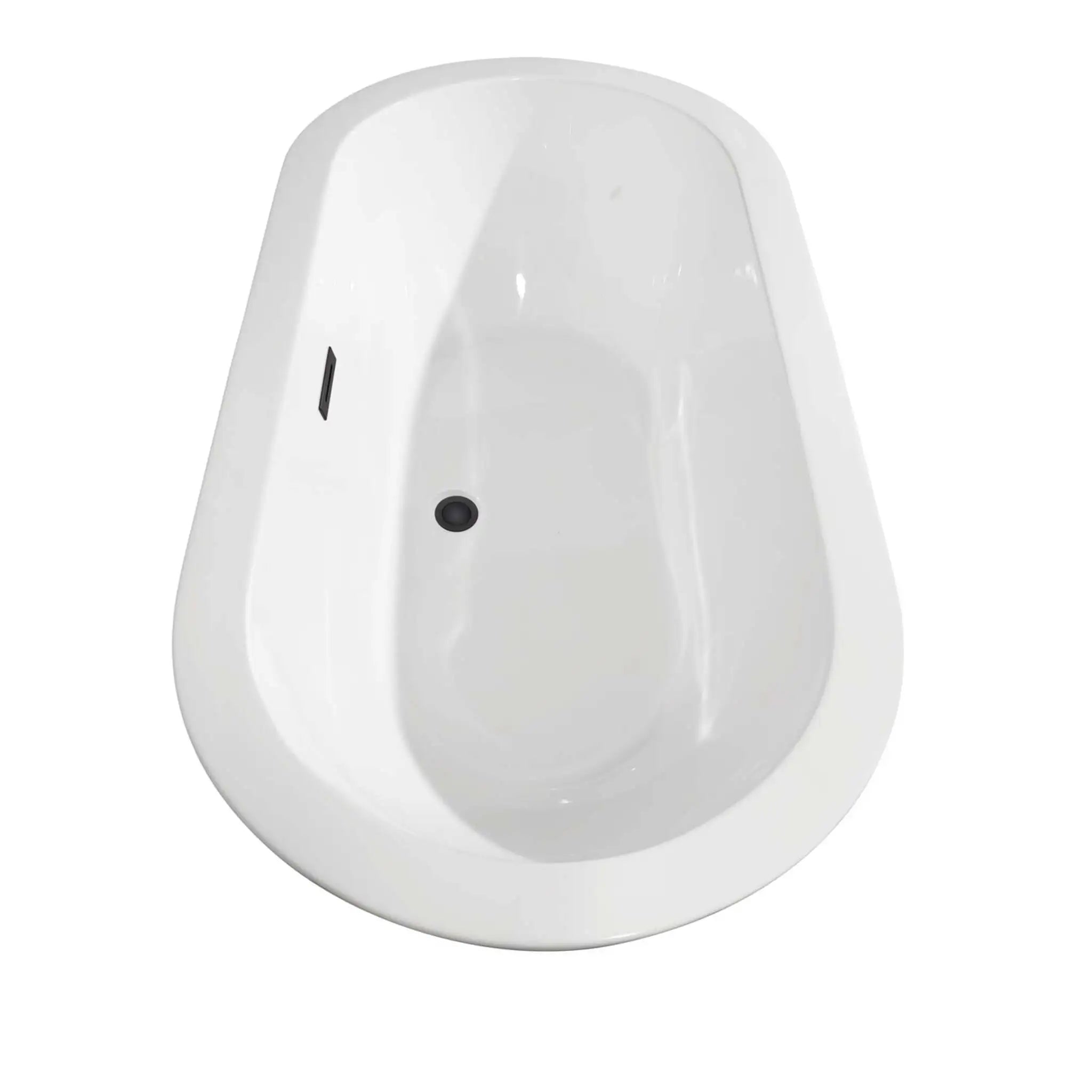 60" White Freestanding Bathtub, Matte Black Trim - Soho by Wyndham (WCOBT100260MBTRIM) image 4