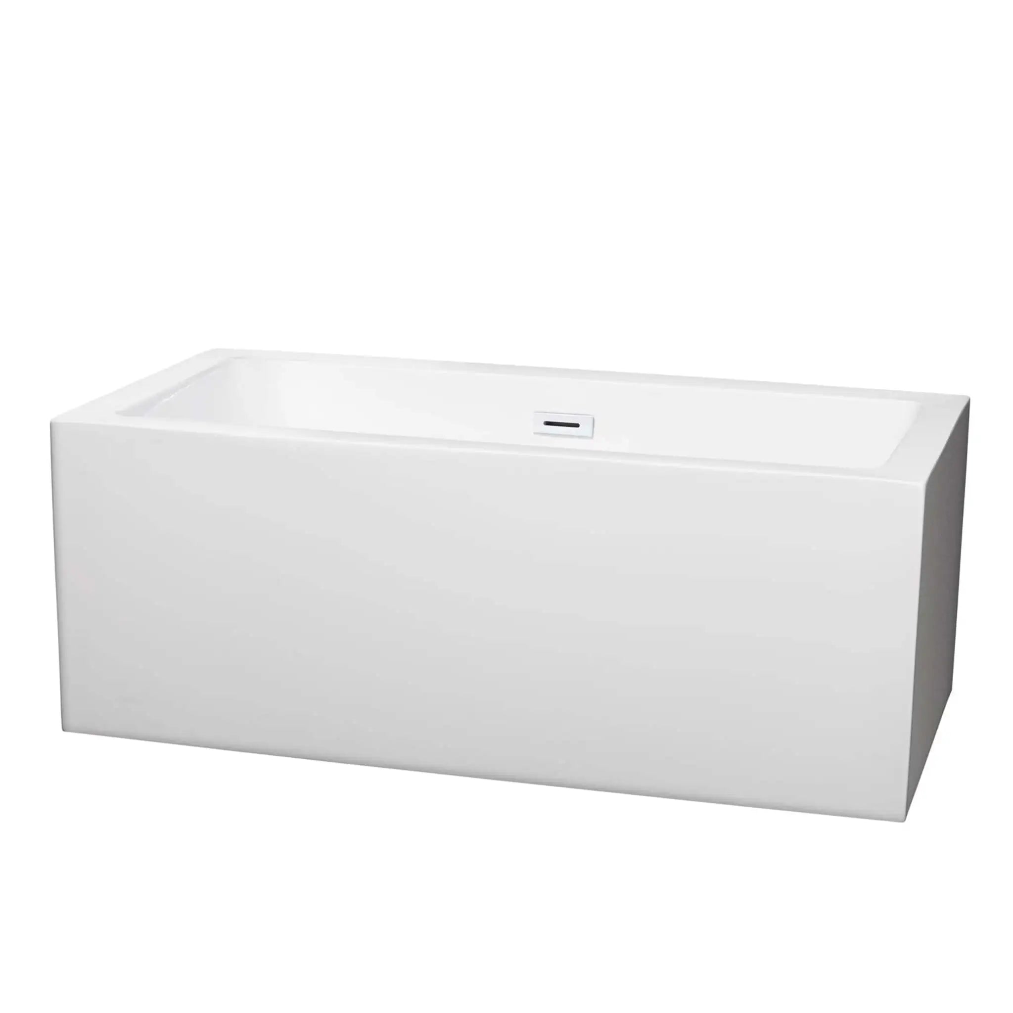 60" White Freestanding Bathtub - Melody by Wyndham (WCOBT101160SWTRIM) image