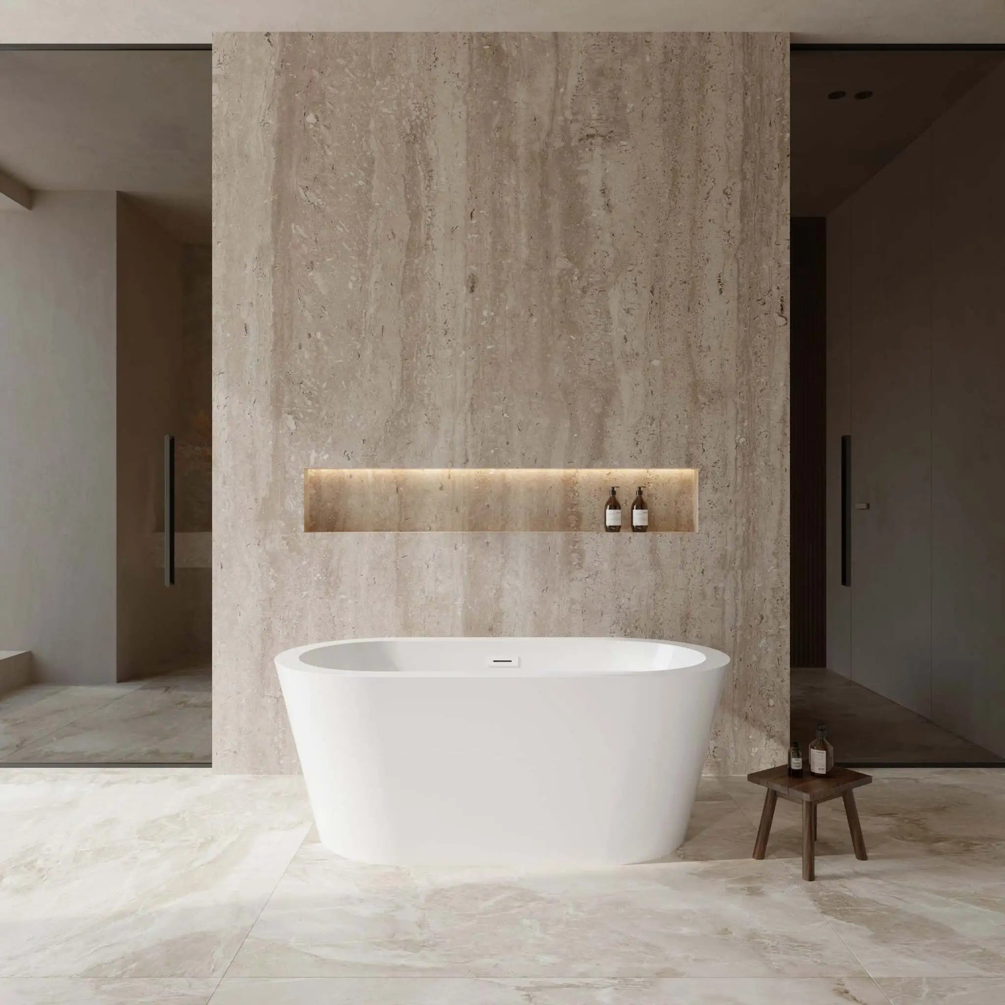 60" White Freestanding Bathtub - Mermaid by Wyndham (WCOBT100360SWTRIM) image 1