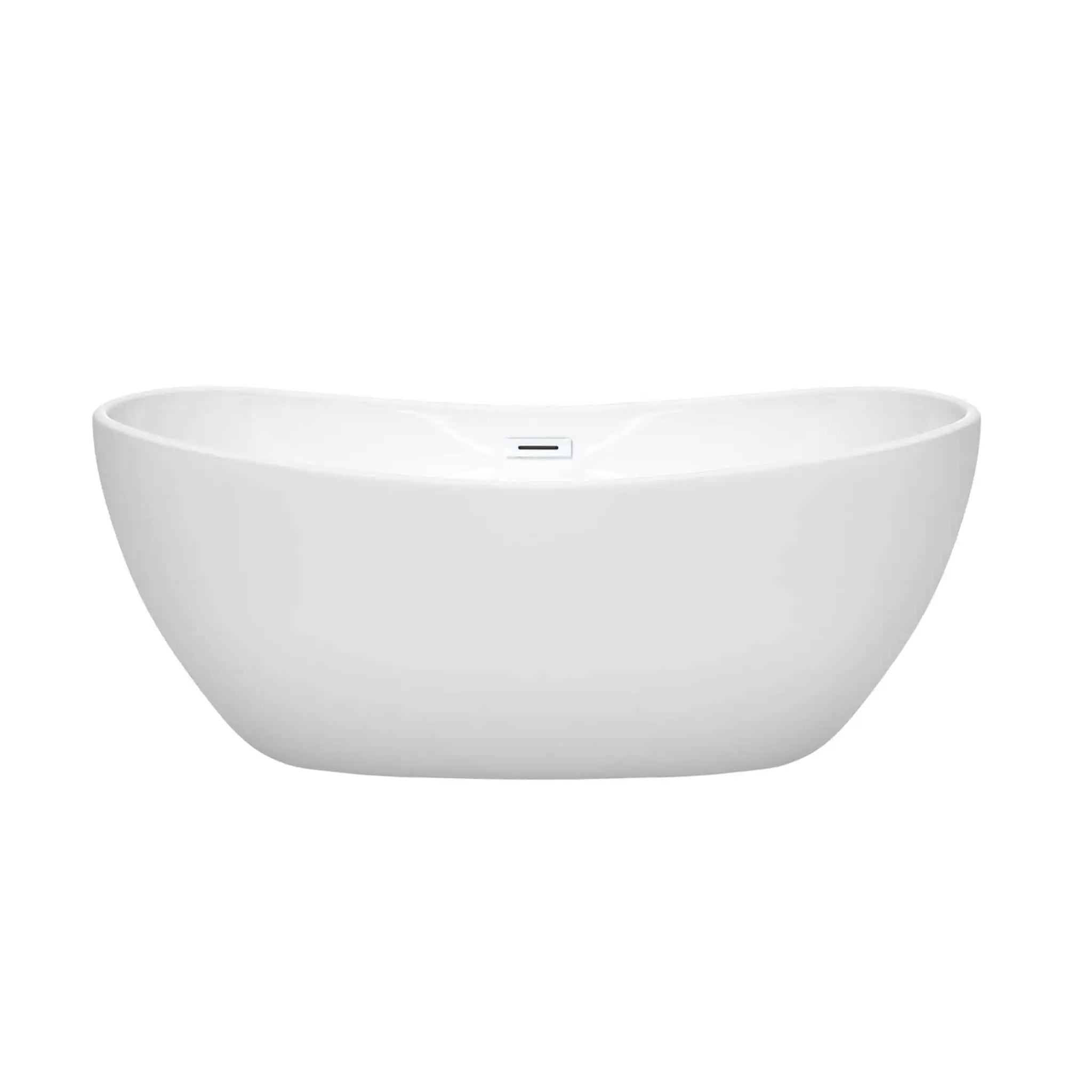 60" White Freestanding Bathtub - Rebecca by Wyndham (WCOBT101460SWTRIM) image 2